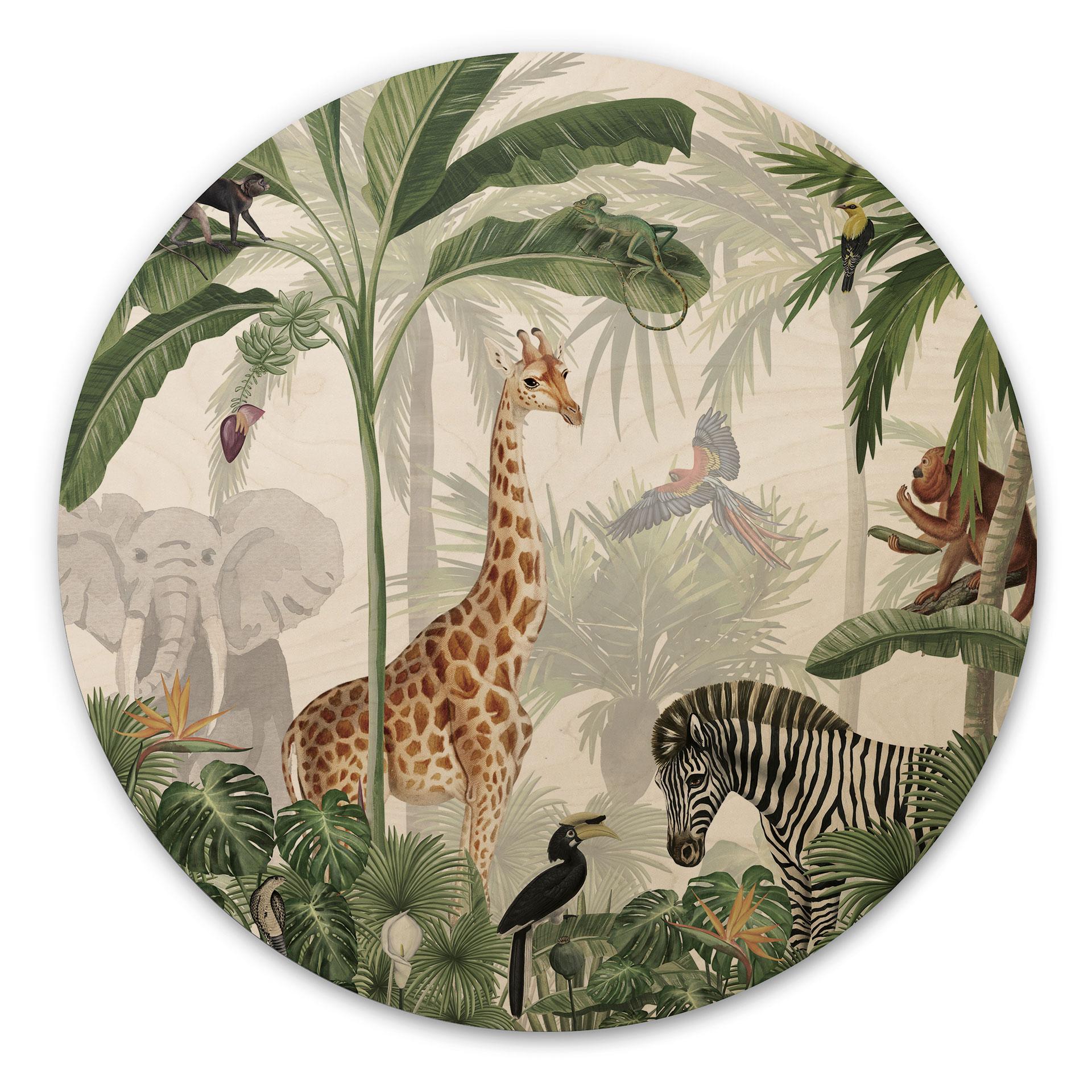Kikki Belle Billede af træ - Jungle Jive - Rund