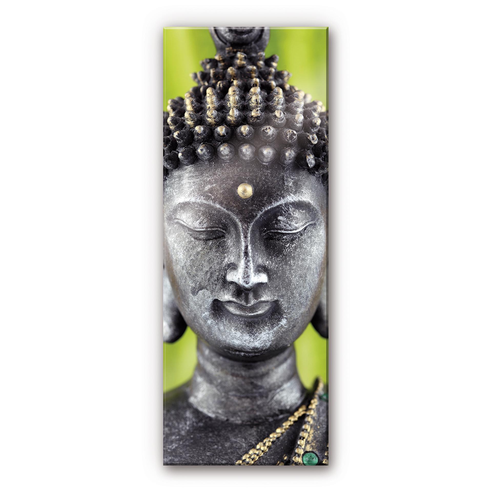 Tableau en verre acrylique - Green Buddha - Panorama