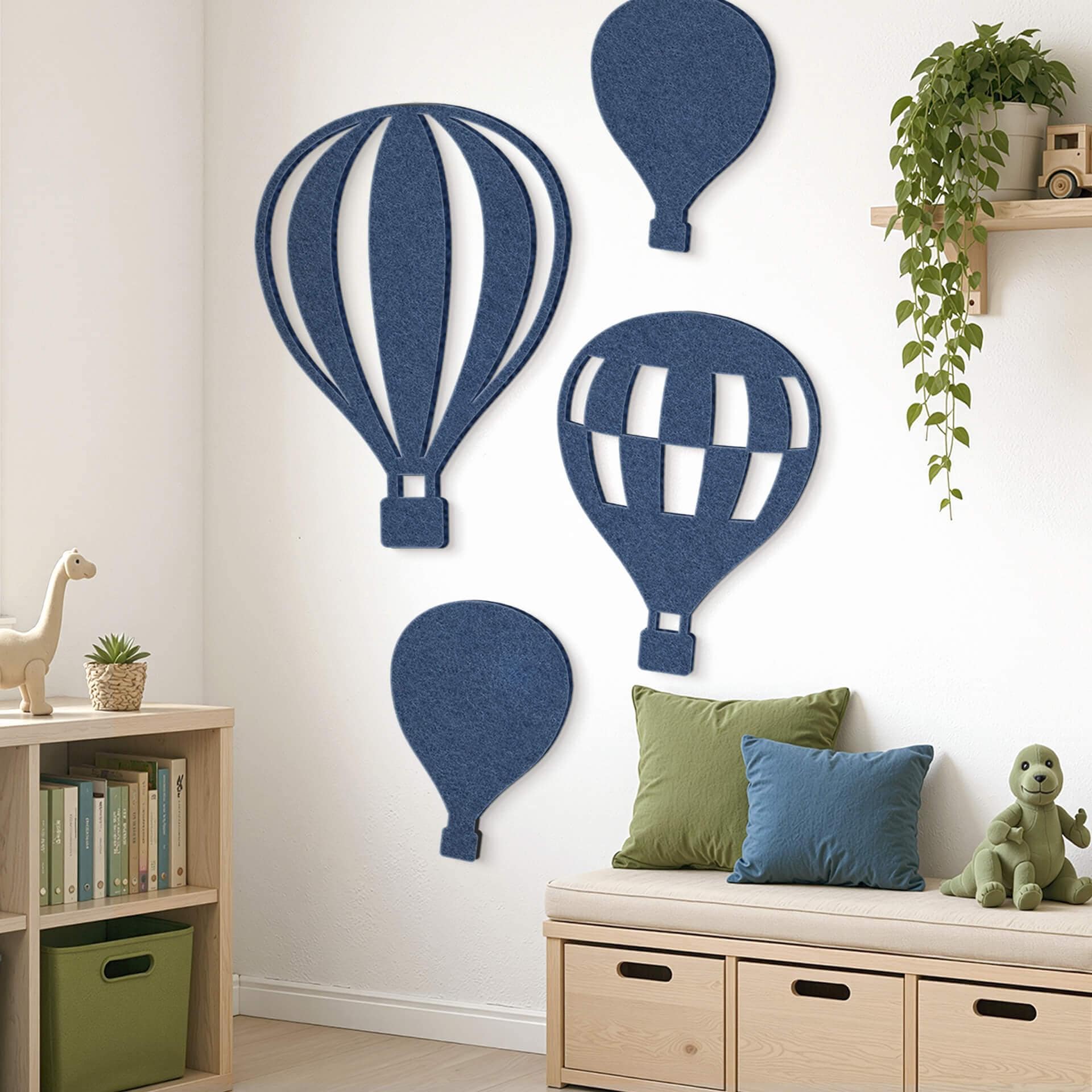 Decori in feltro - Mongolfiere (Set da 4) per la cameretta