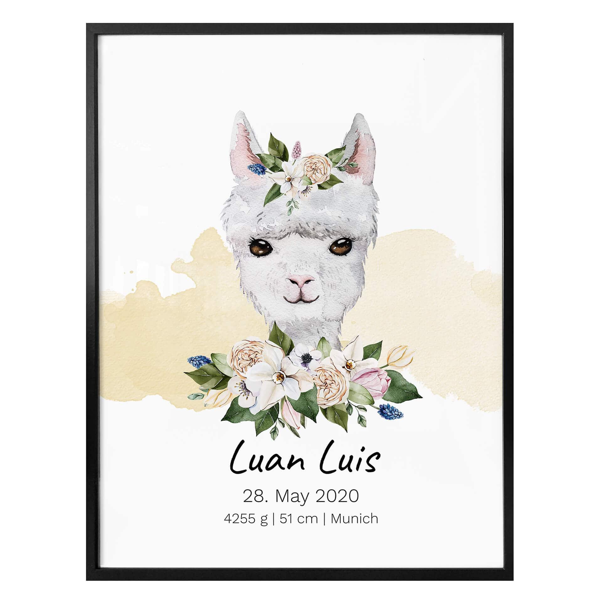 Poster Lama + Texte à personnaliser