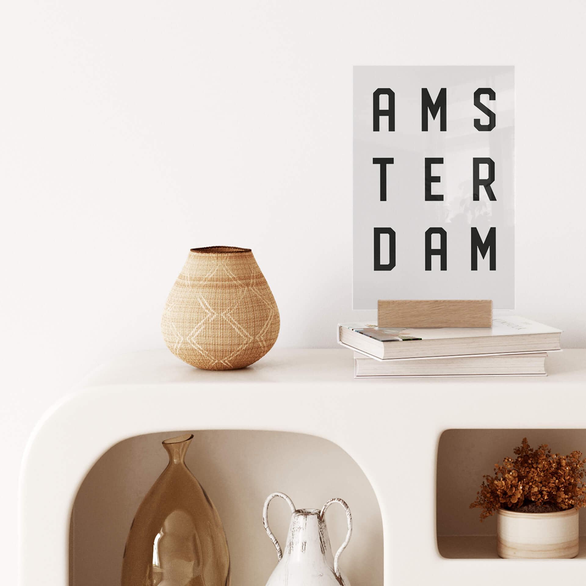Acrylglas Tafeldecoratie - Typografie Amsterdam