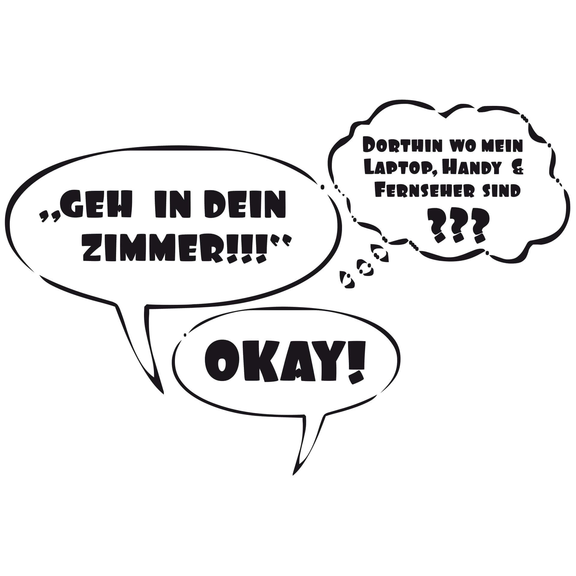 Wandtattoo Geh in dein Zimmer