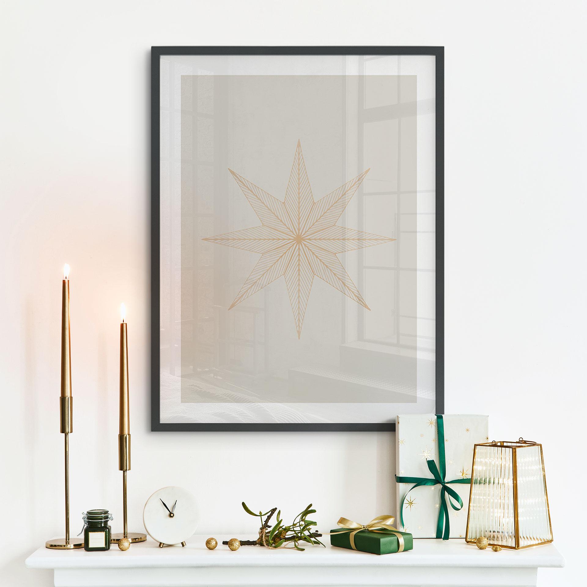 Juleplakat Geometrisk guldstjerne - Magnusson