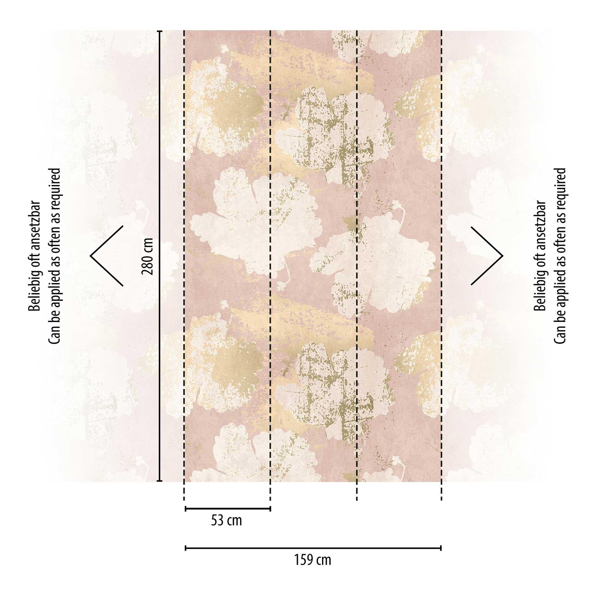 bloemen behang in pastel roze beige - vliesbehang bloesem patroon - romantisch behang