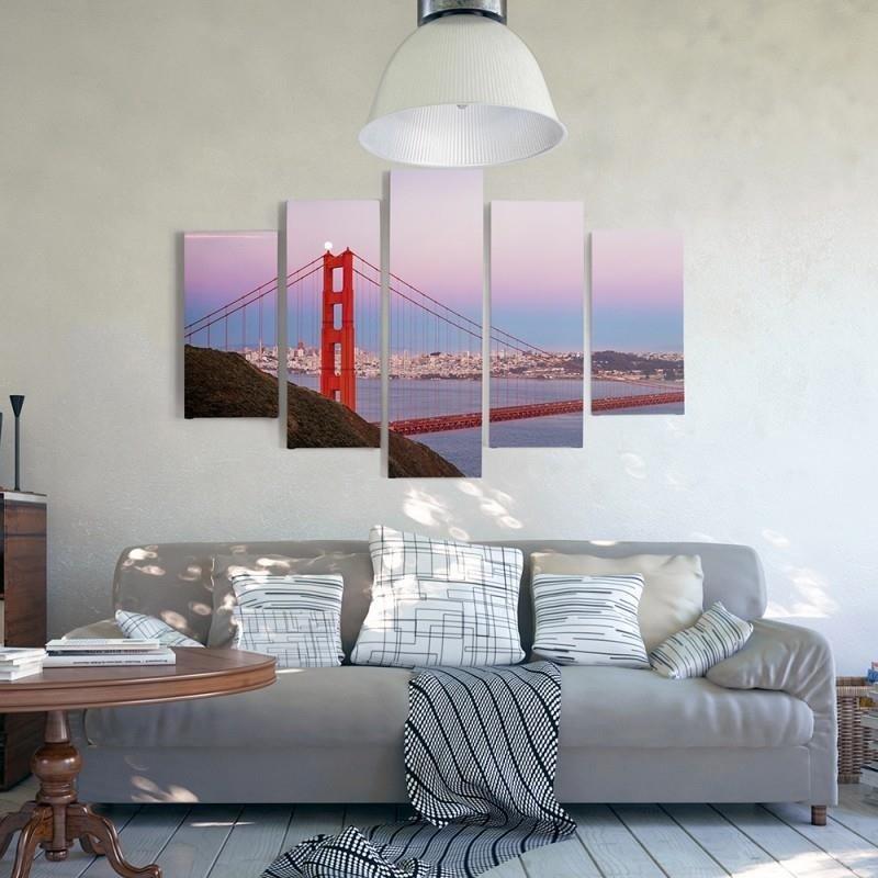 Lærredstryk 5 styk, Golden Gate Bridge