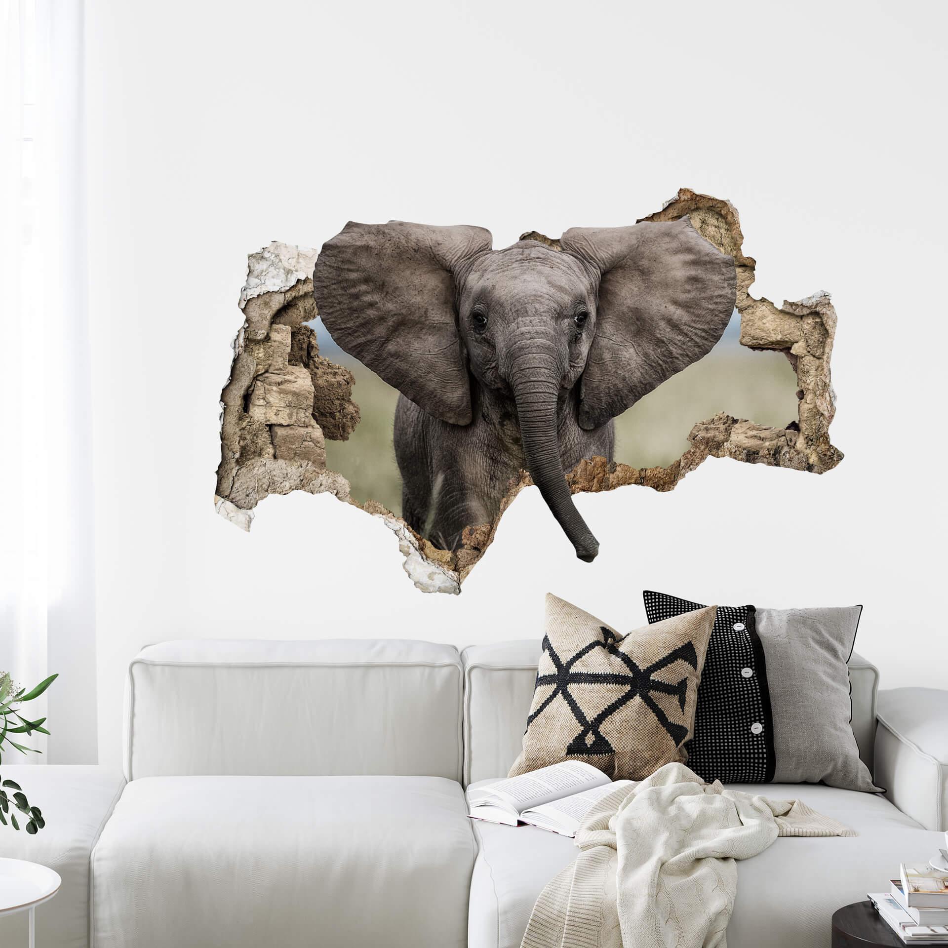 3D Wandtattoo van Duijn - Baby Elefant