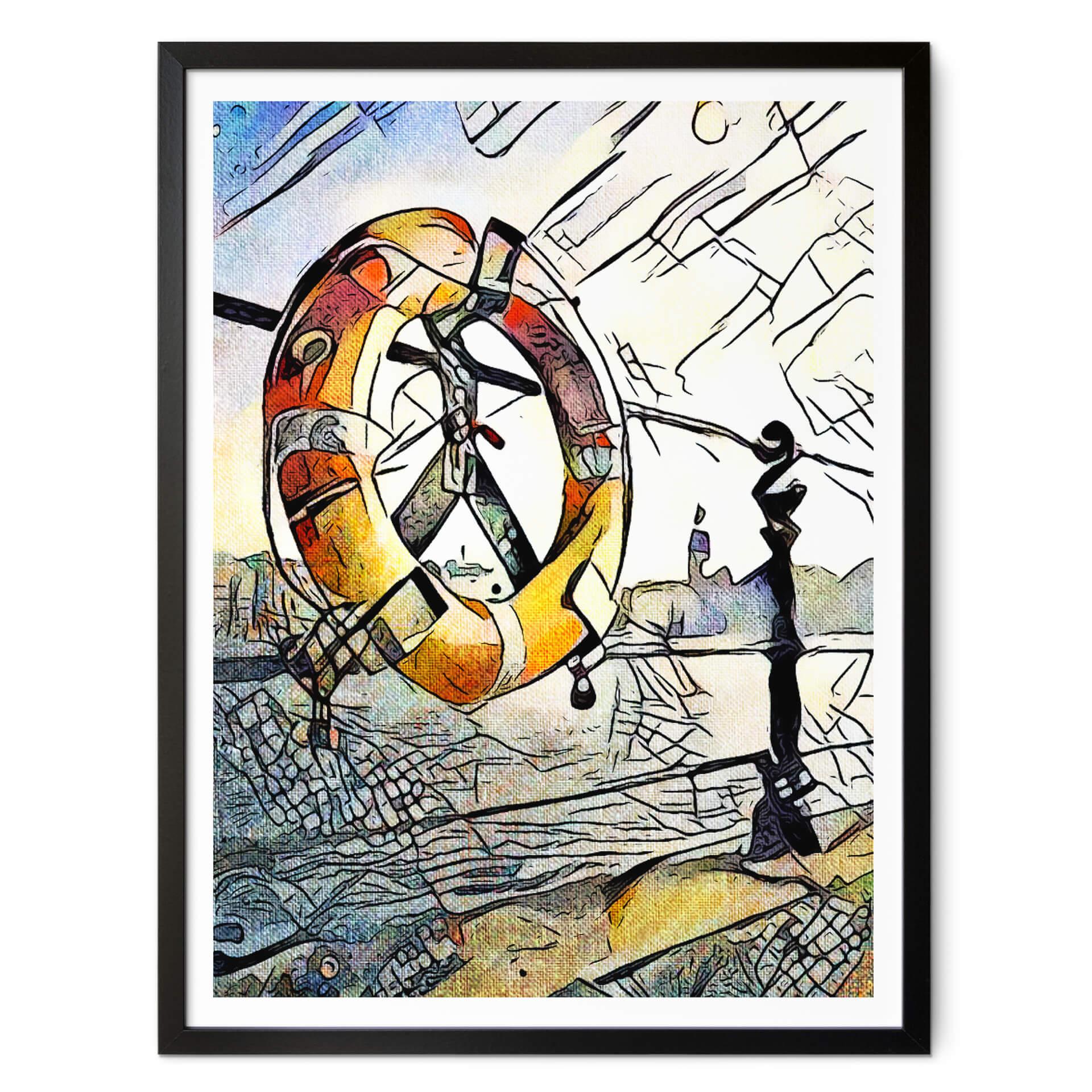 Poster Zamart - Kandinsky möter Hamburg i hamnen