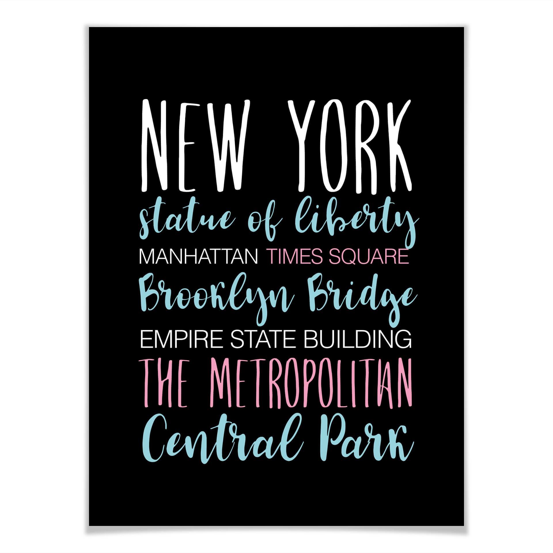 Plakat New York słowa