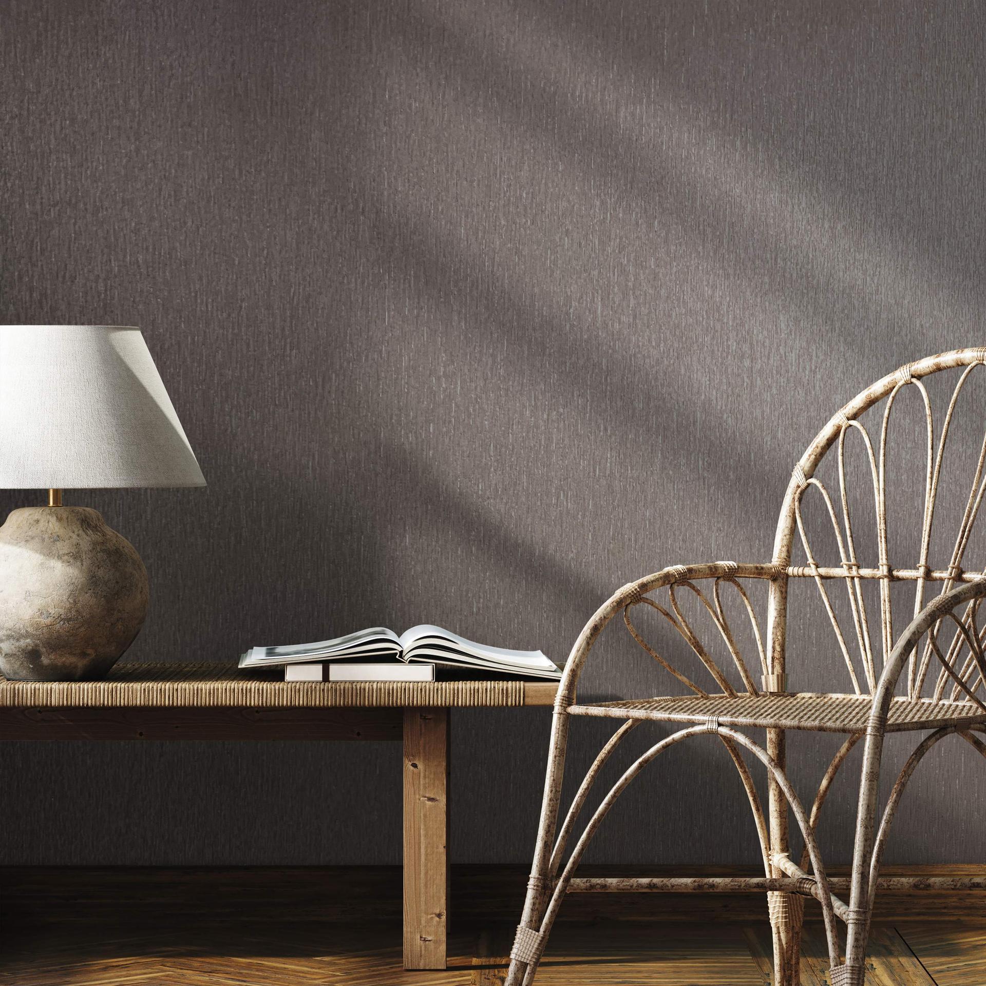 Ensfarvet tapet, non-woven vægbeklædning Novamur Jackie beige