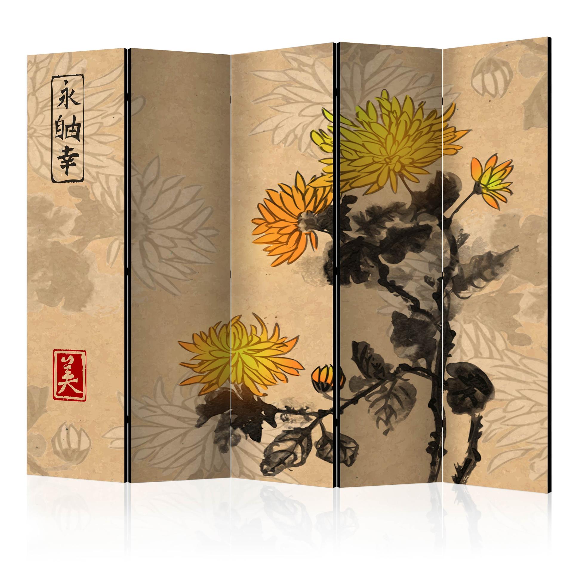 Schermo divisorio - Fiori della saggezza, 3 pezzi