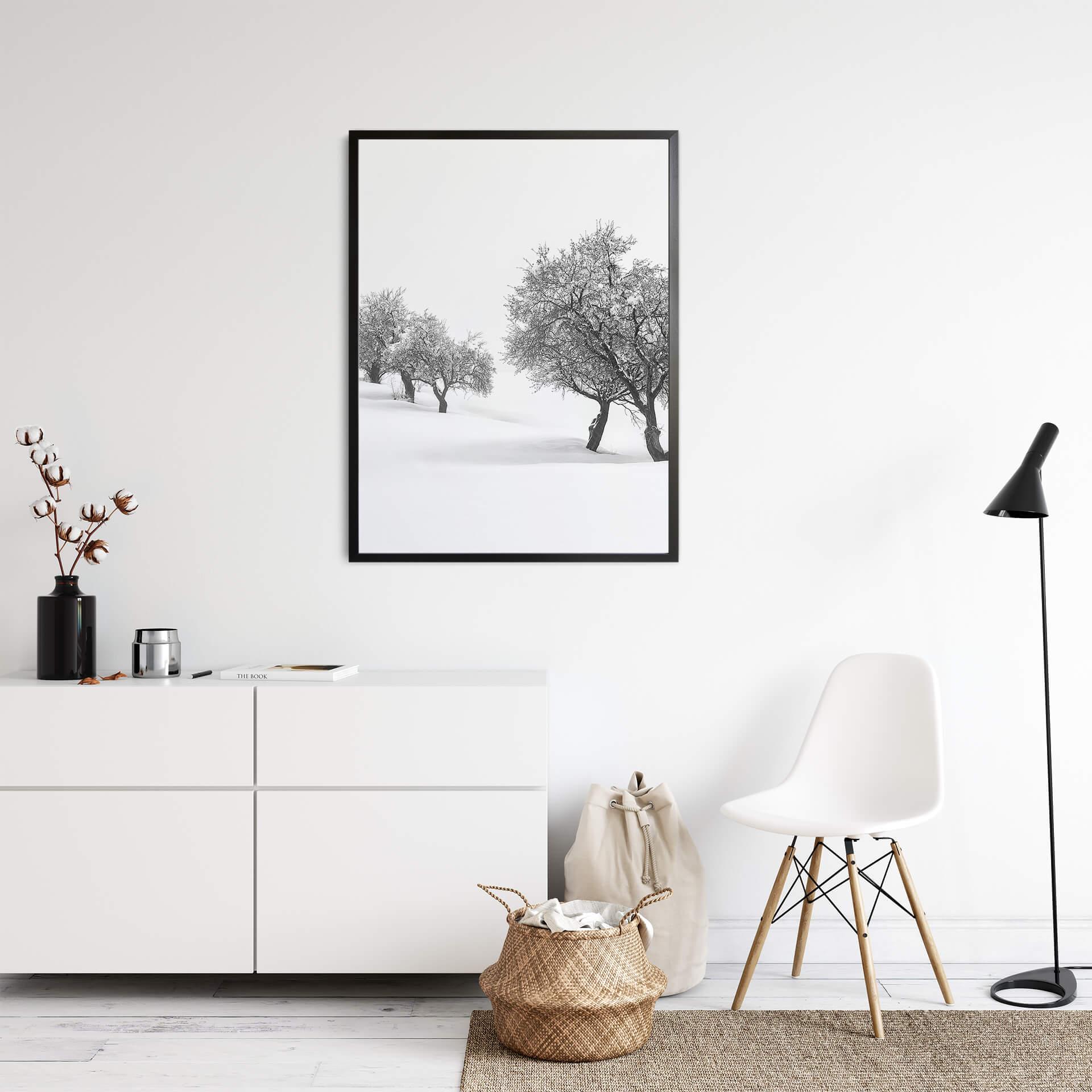 Plakat - Carillo Lopez - Hvidt landskab - højformat