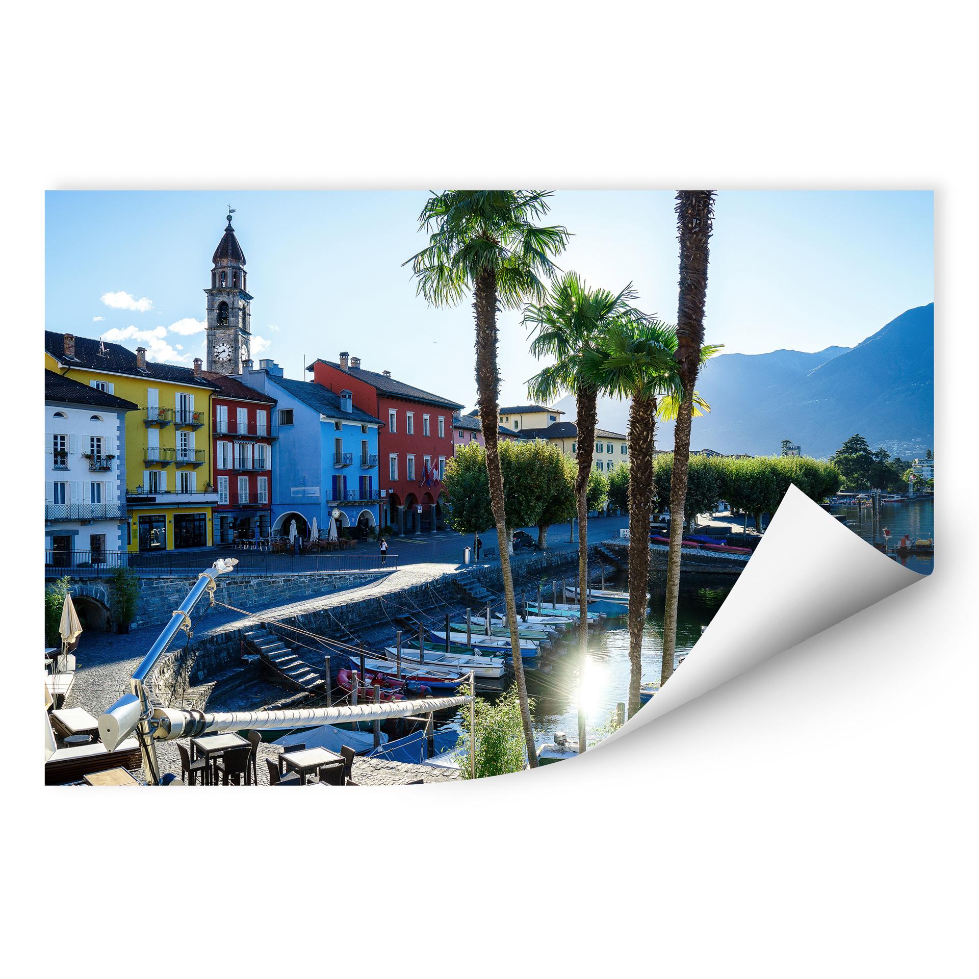 Wallprint Hafen am Lago Maggiore