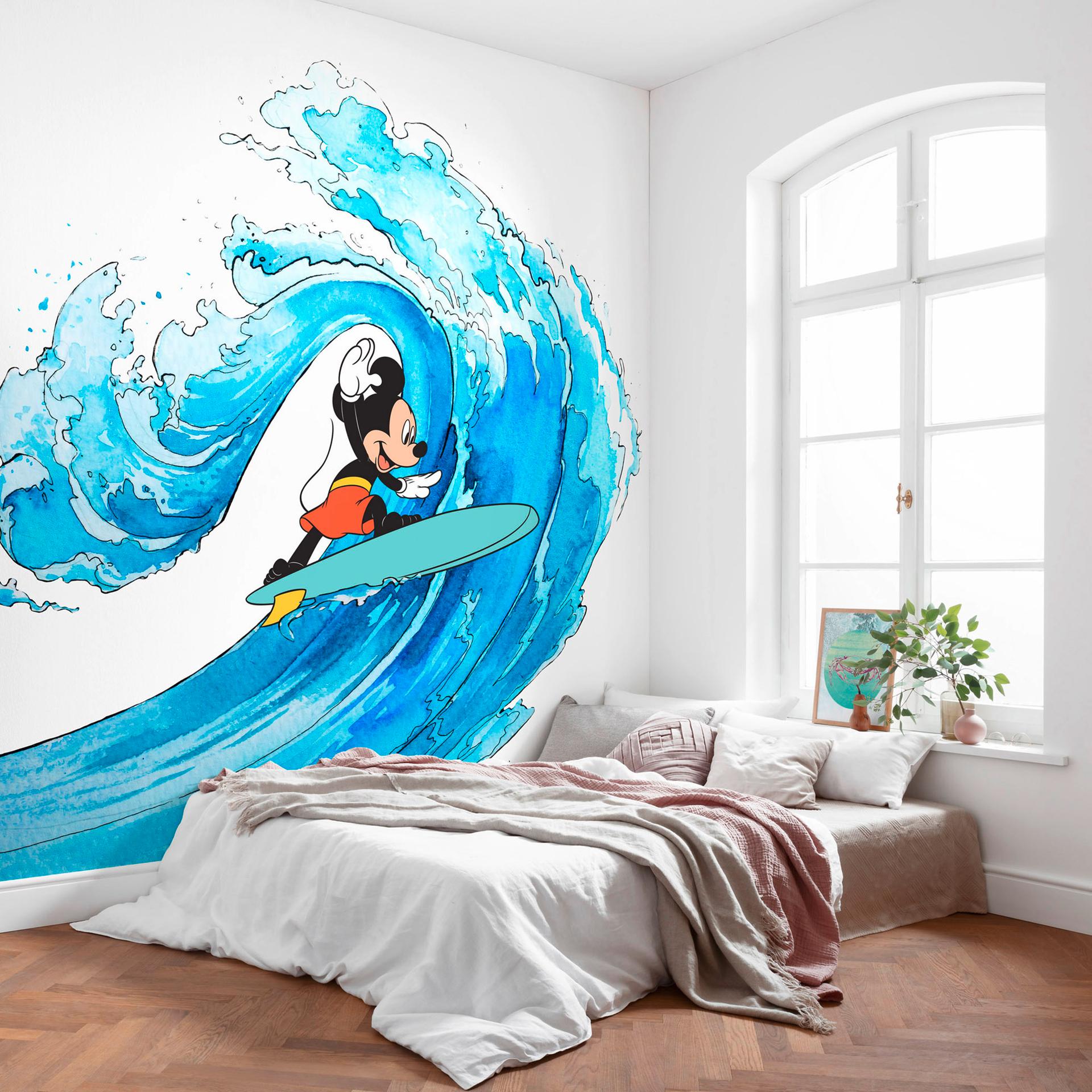 Vlies behang - Mickey Surfing - 300 x 280 cm