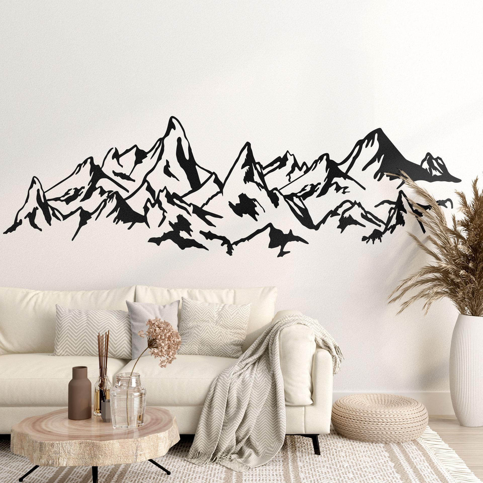 Wallsticker med panorama over klippefyldte bjerge