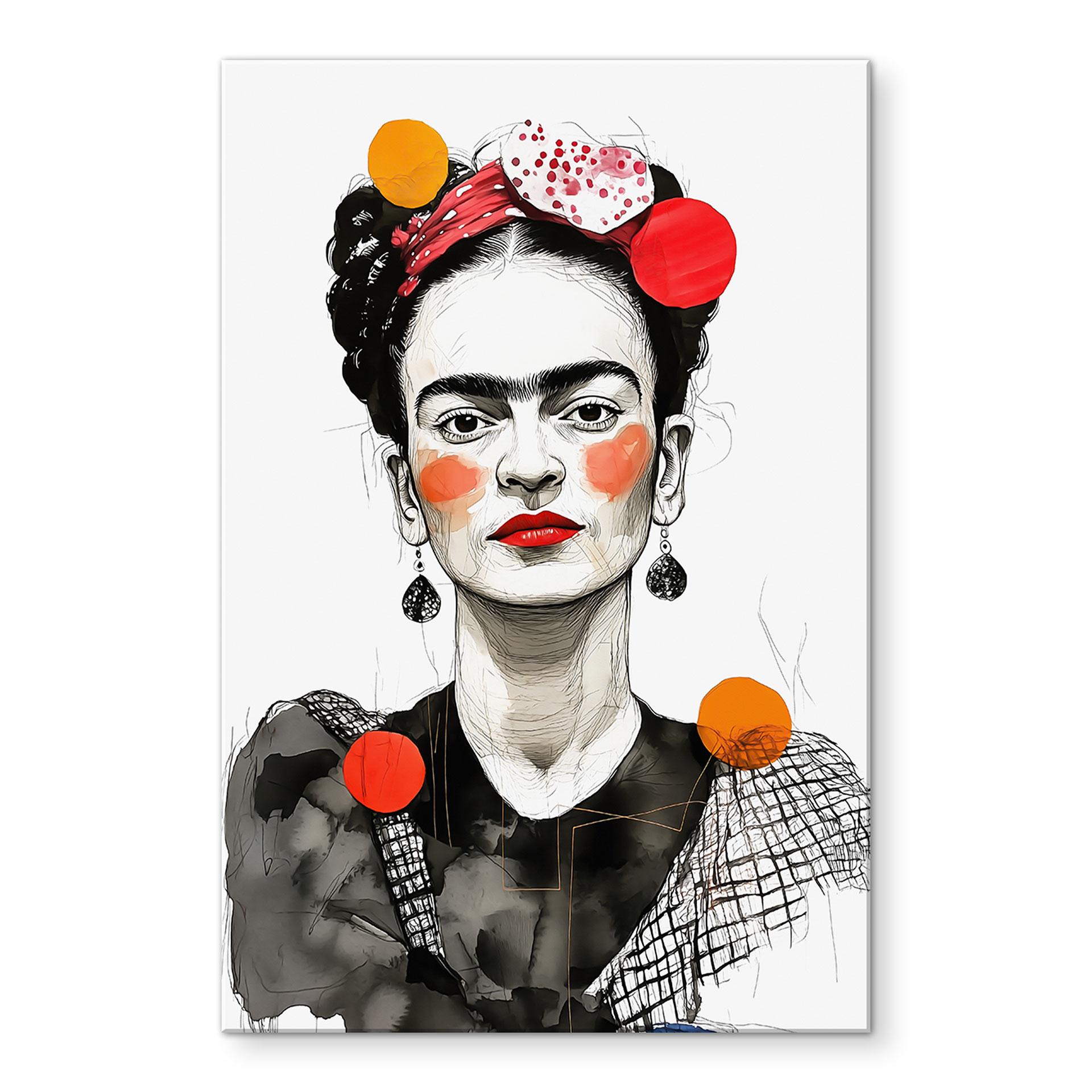 Acrylglas Frida Kahlo pop-art portret - Jaszke