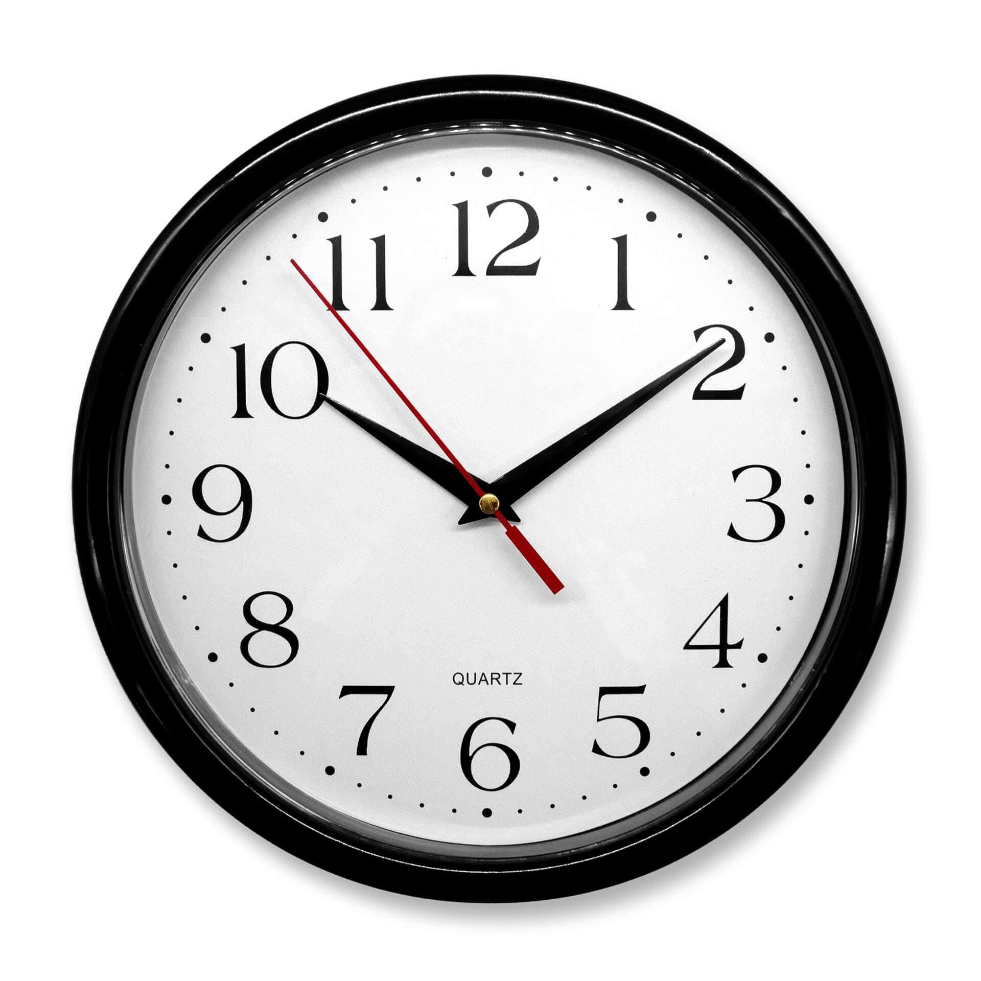 Horloge murale classique en noir et blanc Ø25 cm
