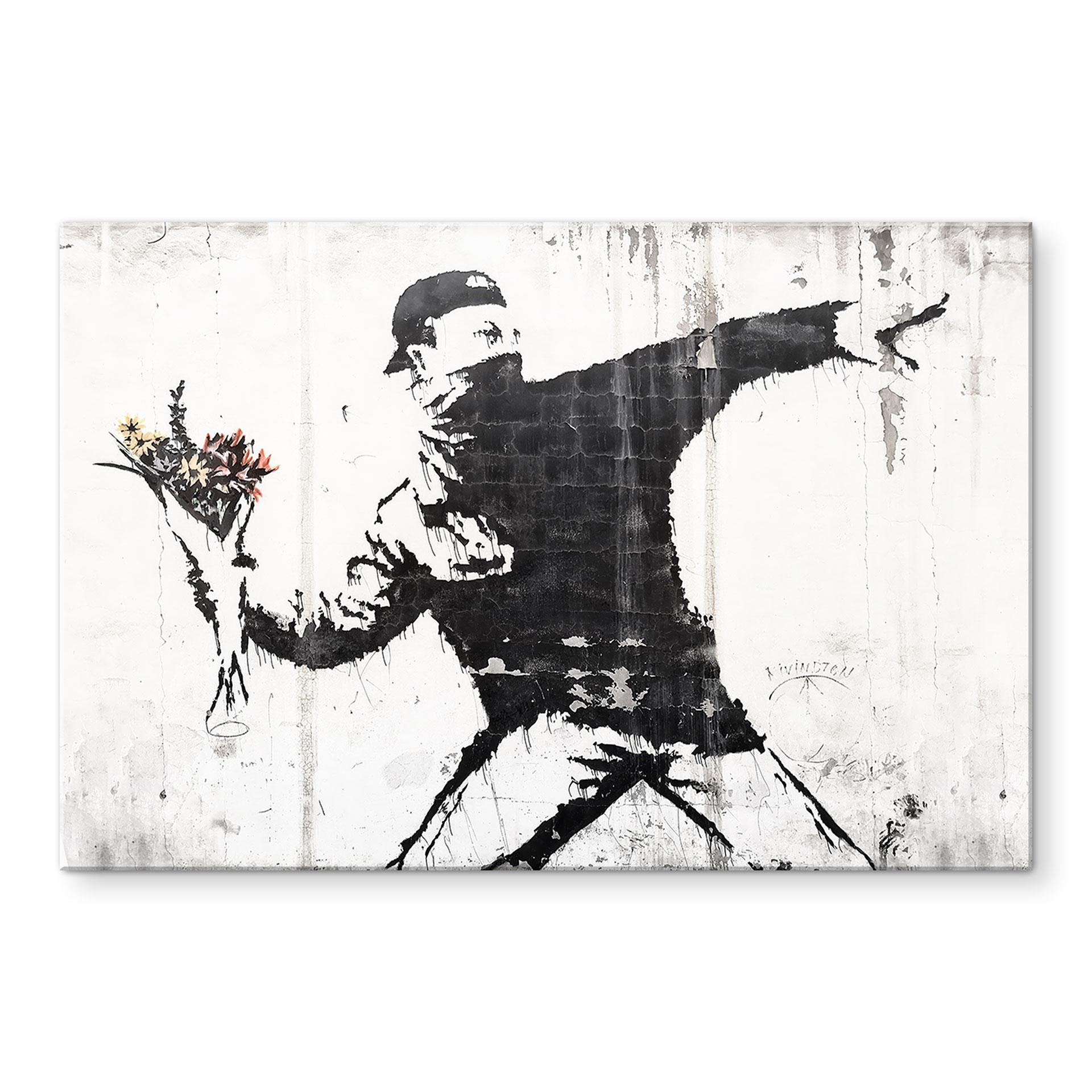Akrylbillede Banksy - Blomsterkasteren