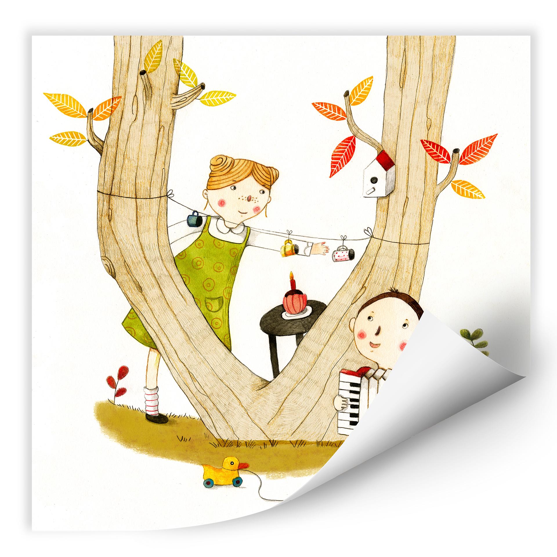 Zelfklevende Poster - Loske - Picknick