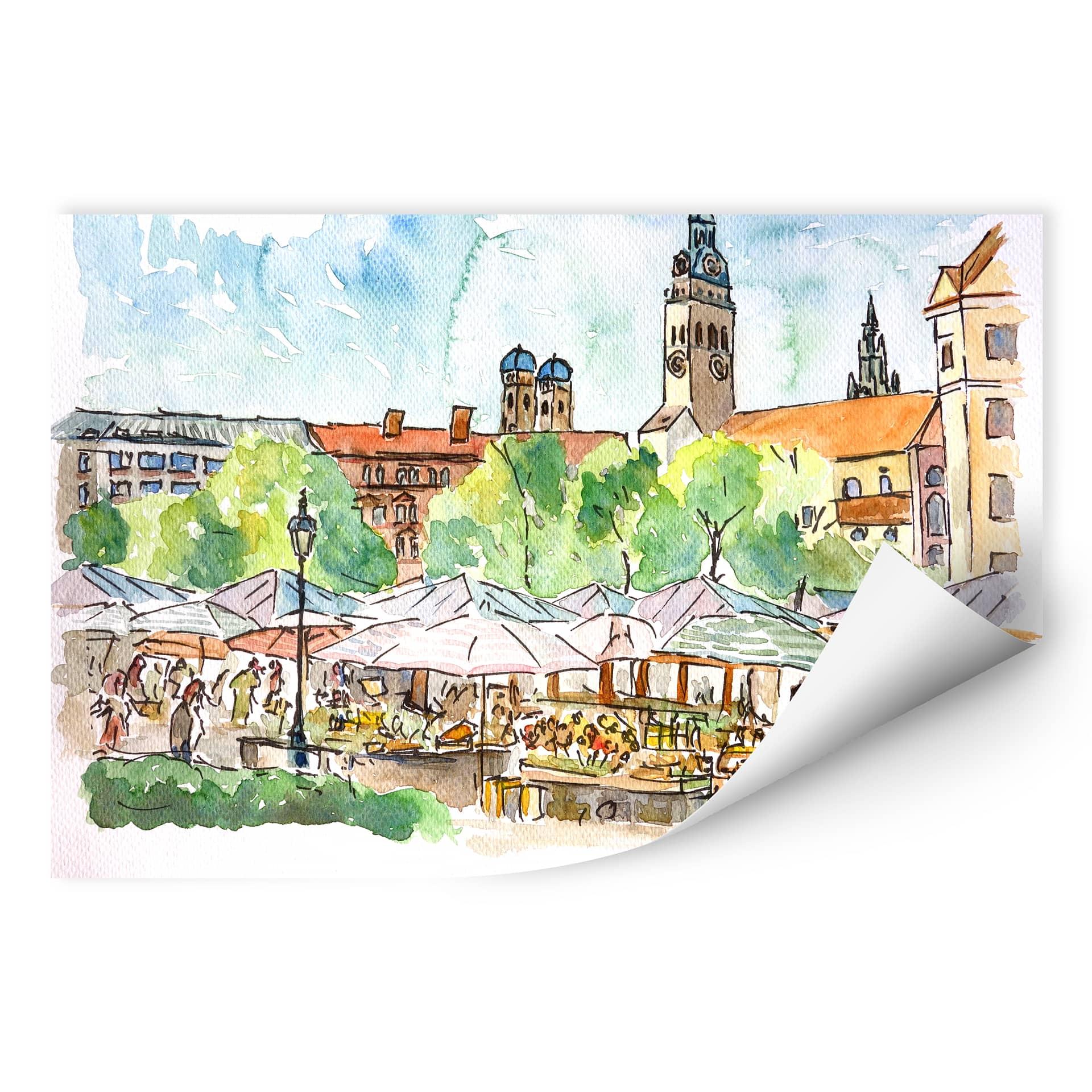 Wallprint Bleichner - München - Viktualienmarkt