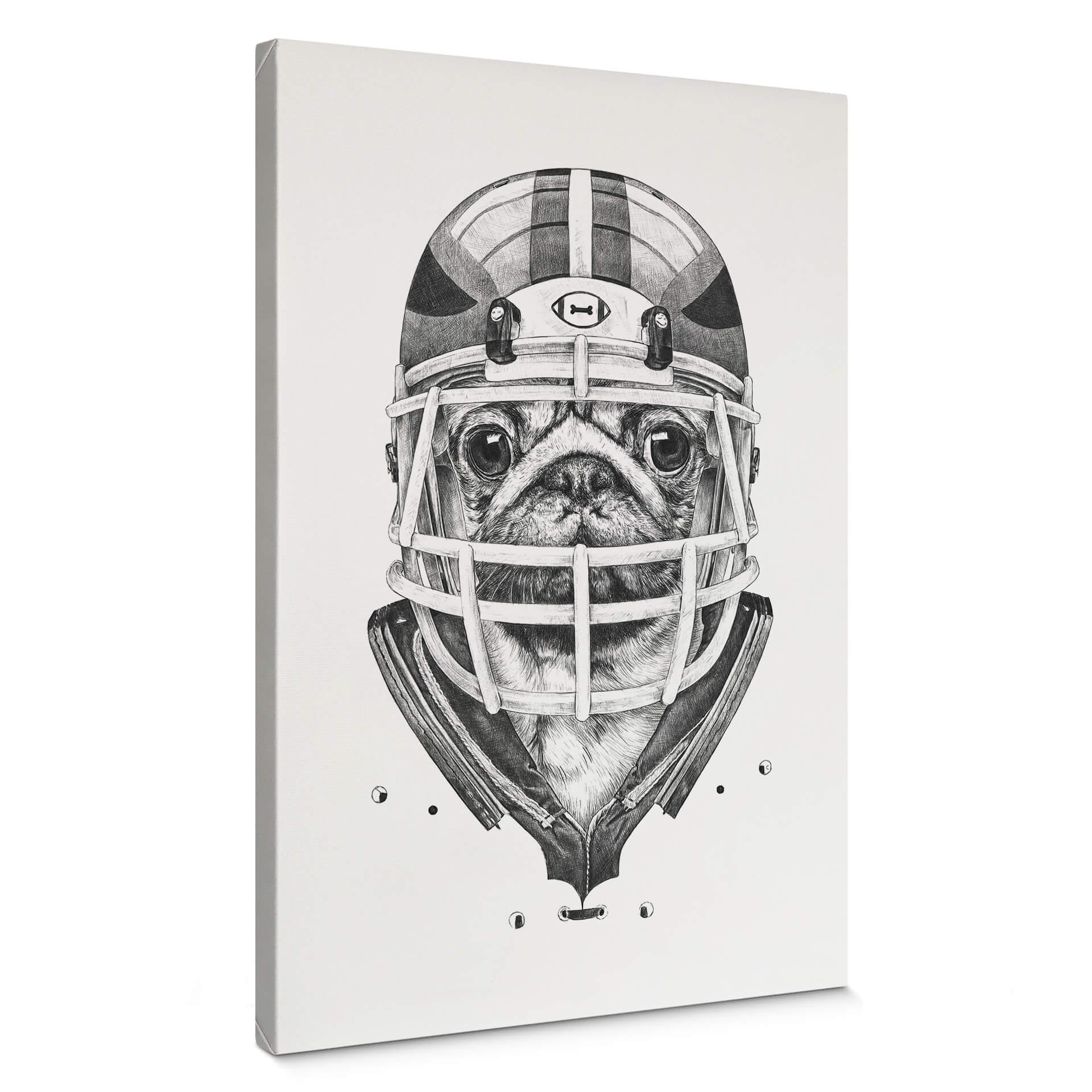 Leinwandbild Kools - American Pug Football