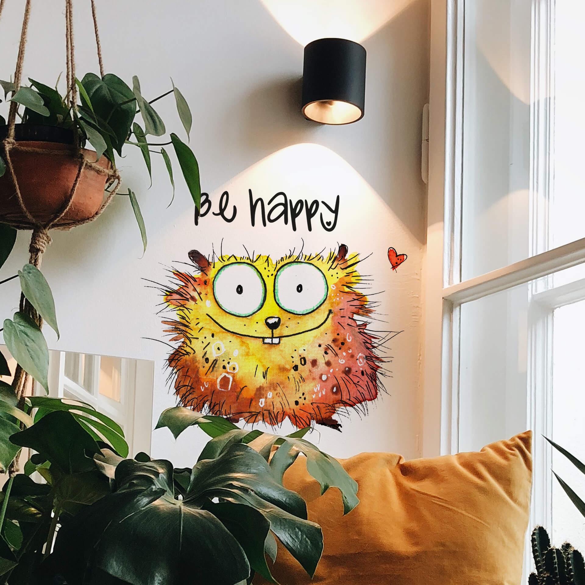 Muursticker Hagenmeyer - Happy Hamster