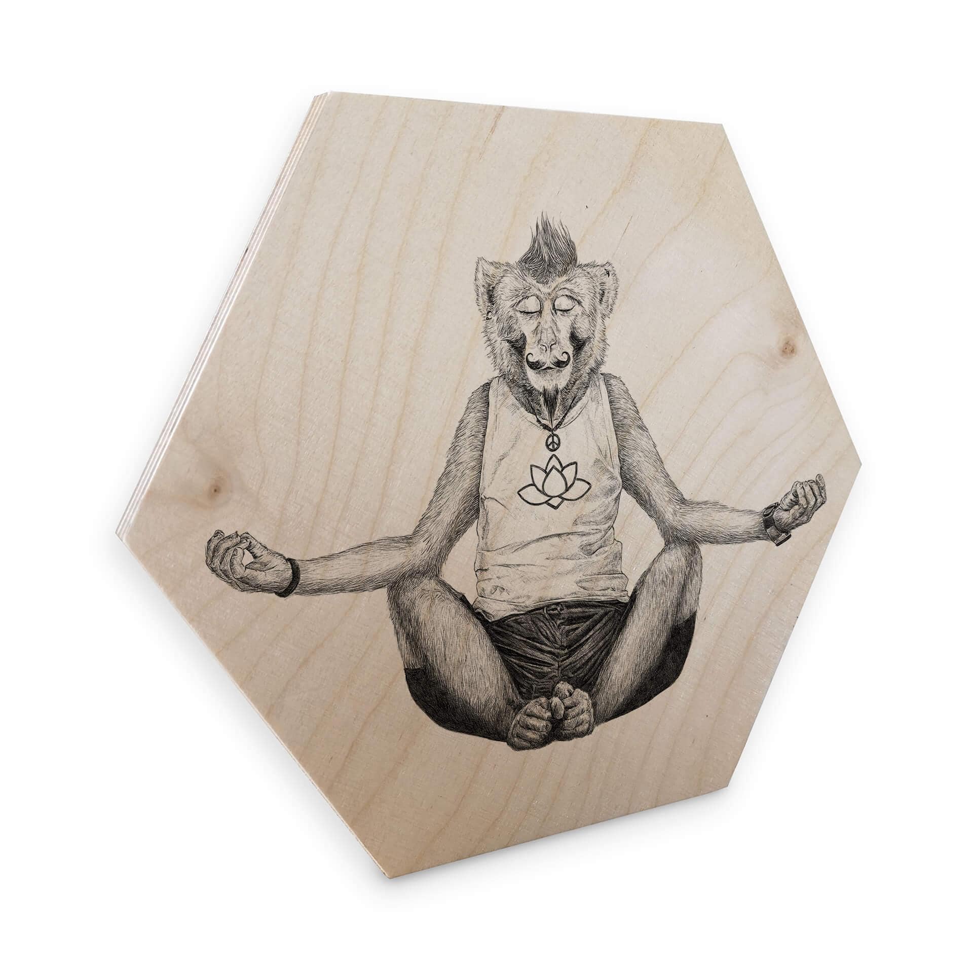 Hexagon hout - Kools - Monkey Yoga