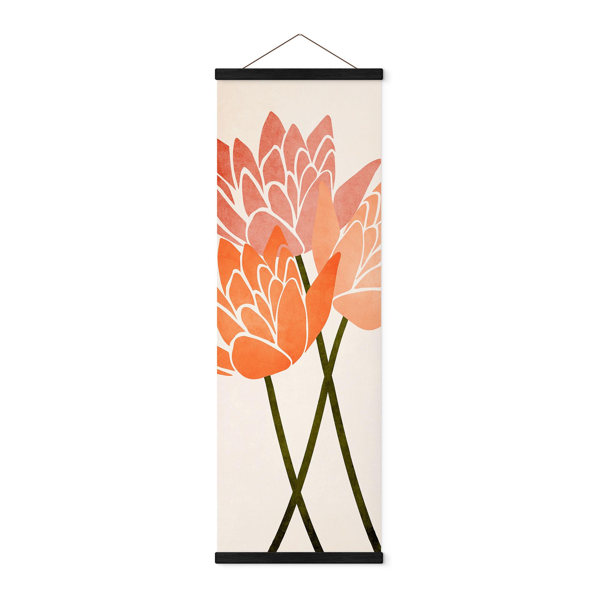 Tekstil plakat Farverige lotusblomster - Kubistika