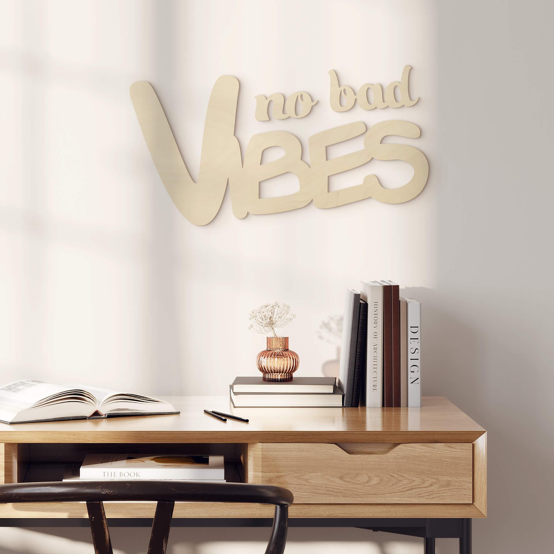 Décoration en bois placage peuplier - No bad Vibes