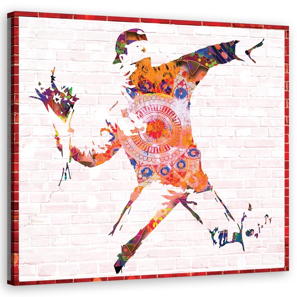 Canvasbillede, Banksy blomsterkaster