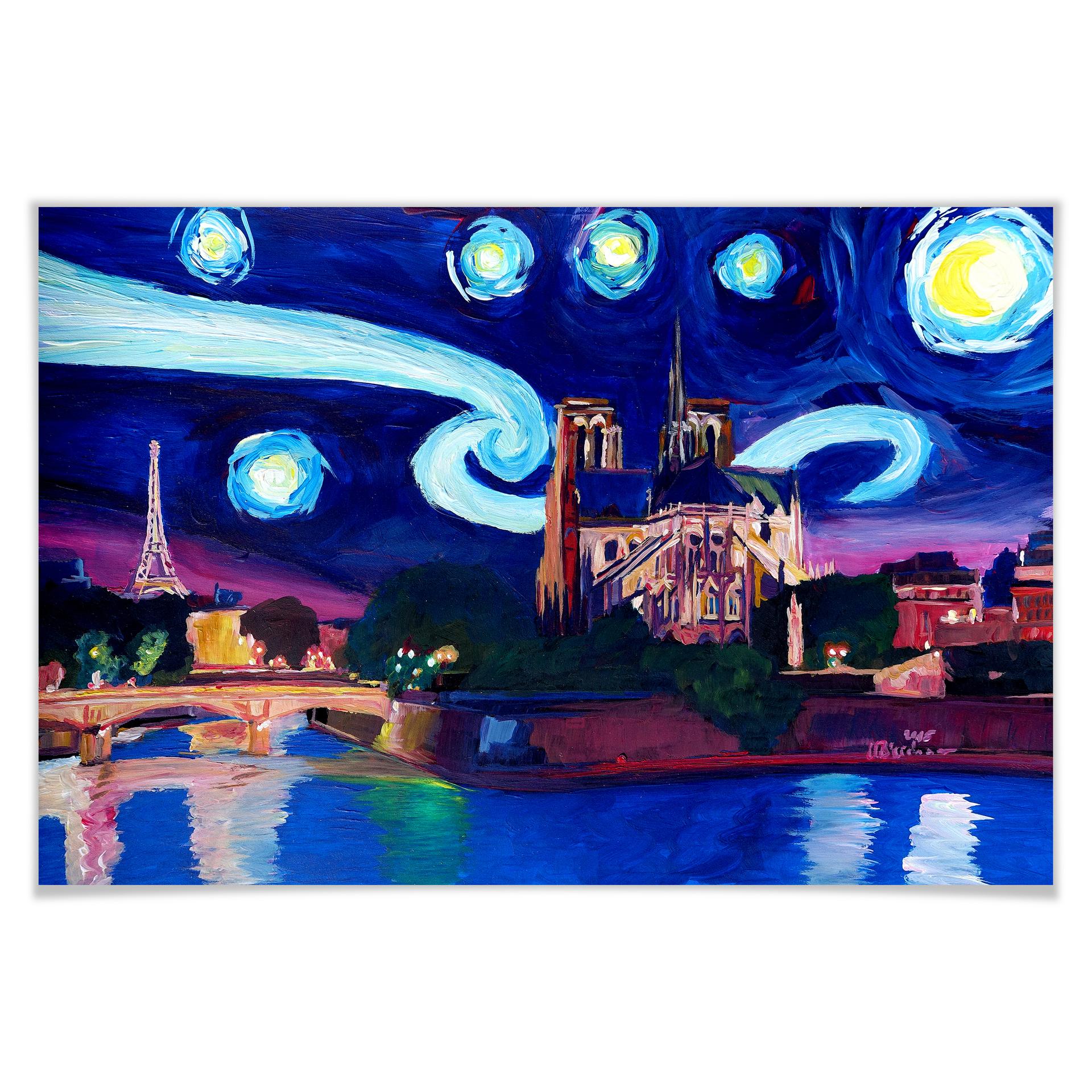 Poster Bleichner - Paris bei Nacht