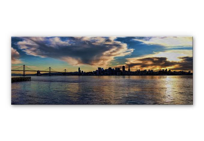 Tableau en alu-Dibond Skyline de San Francisco - Panorama
