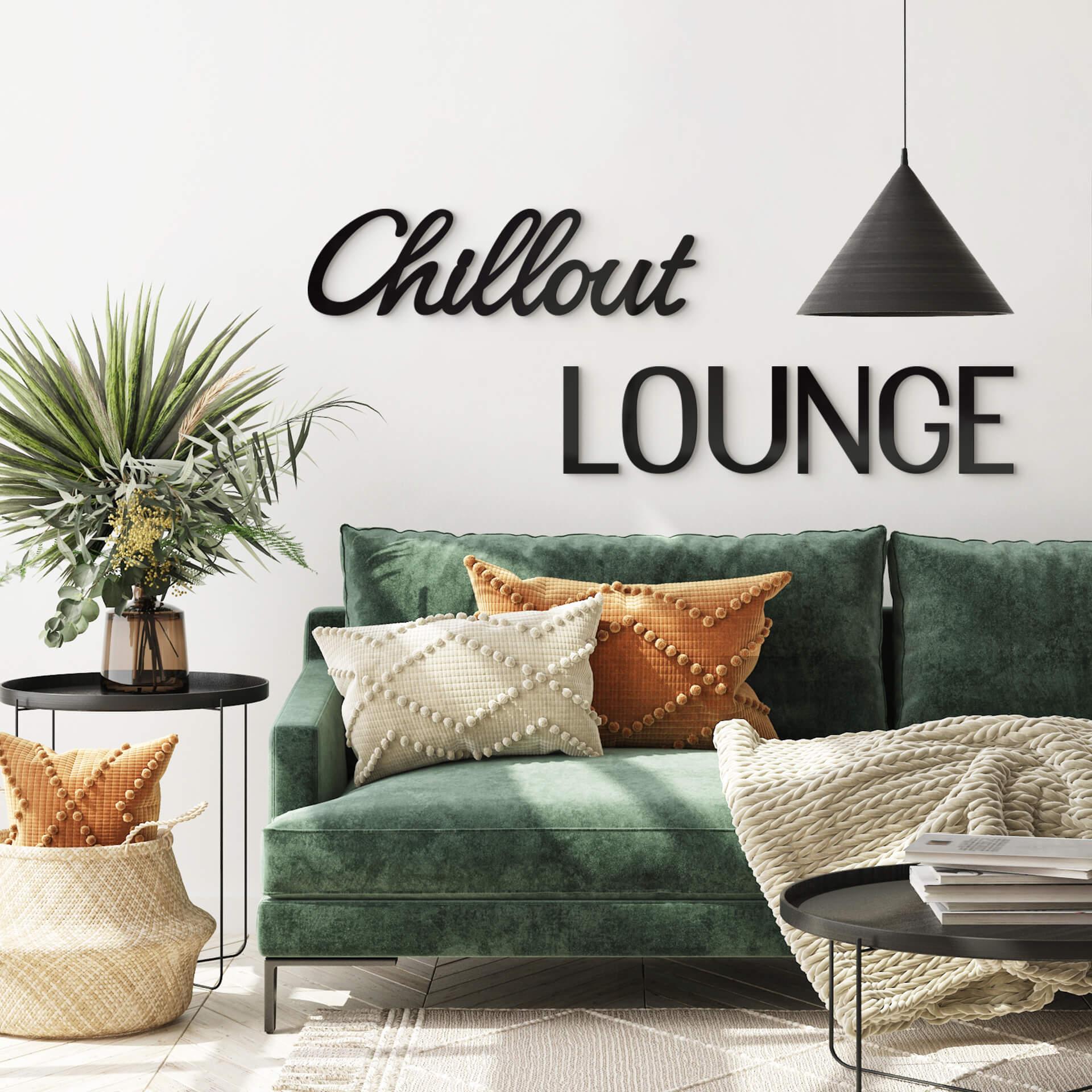 Lettering moderno Chillout Lounge letras decorativas de cristal acrílico