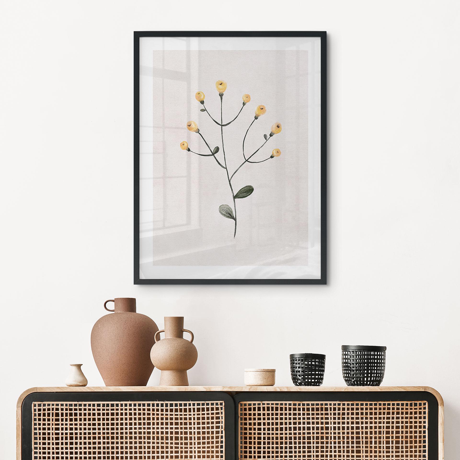 Plakat Delikat plante med gule blomster - Goed Blauw