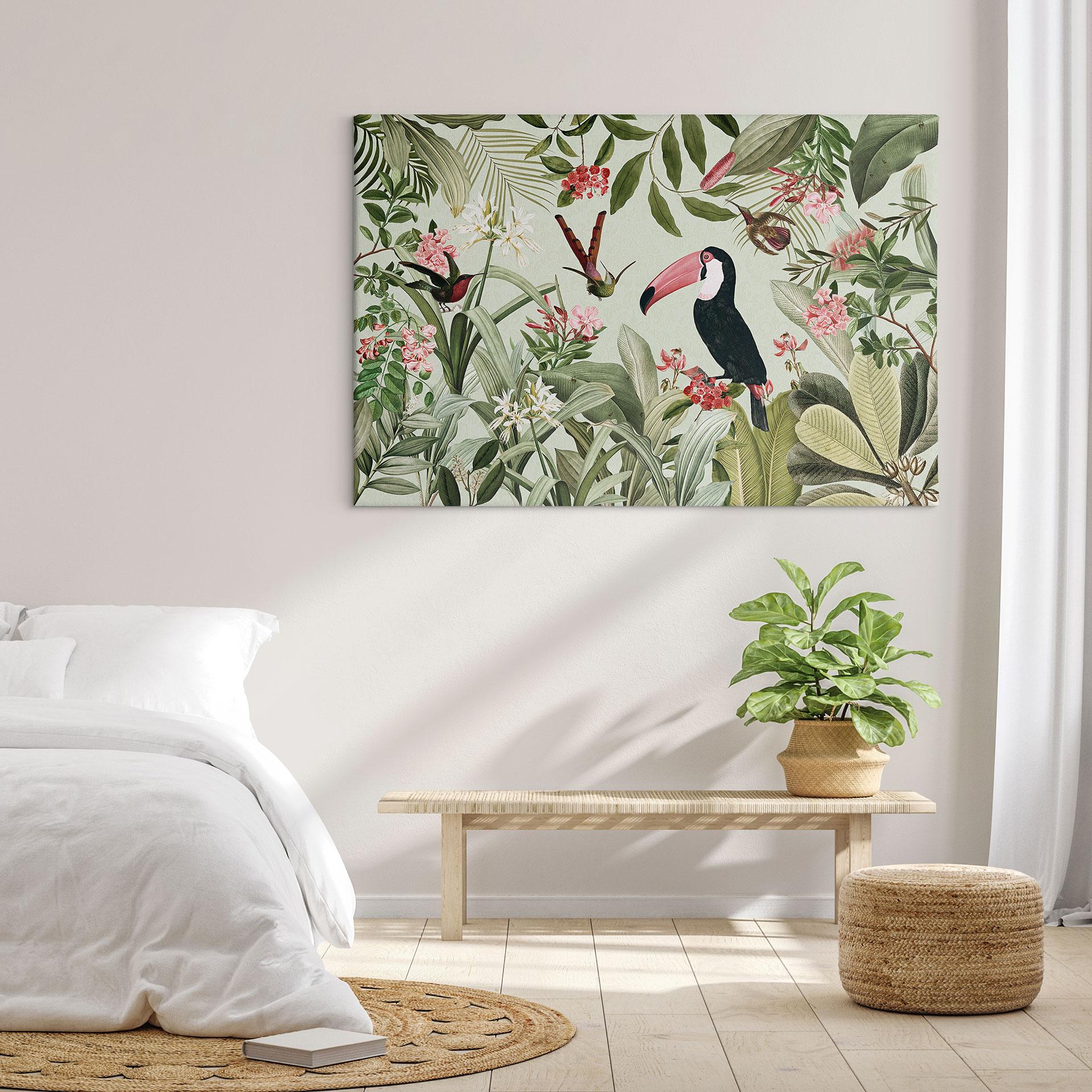 Stampa su tela Tucano in una giungla paradisiaca - UN Designs