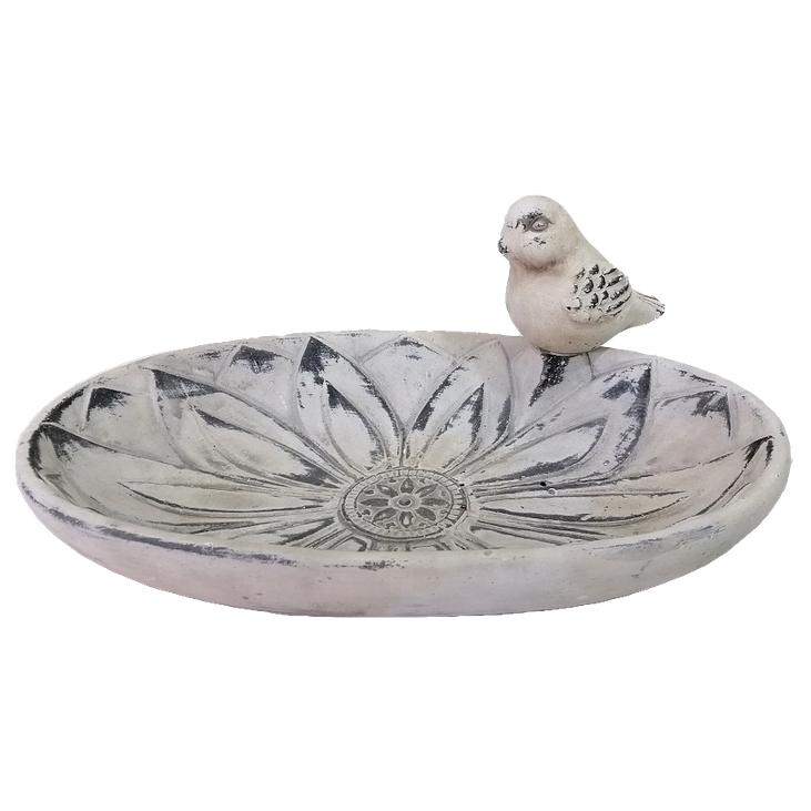 Vogeltränke Wasserschale Beton - 25x15 cm