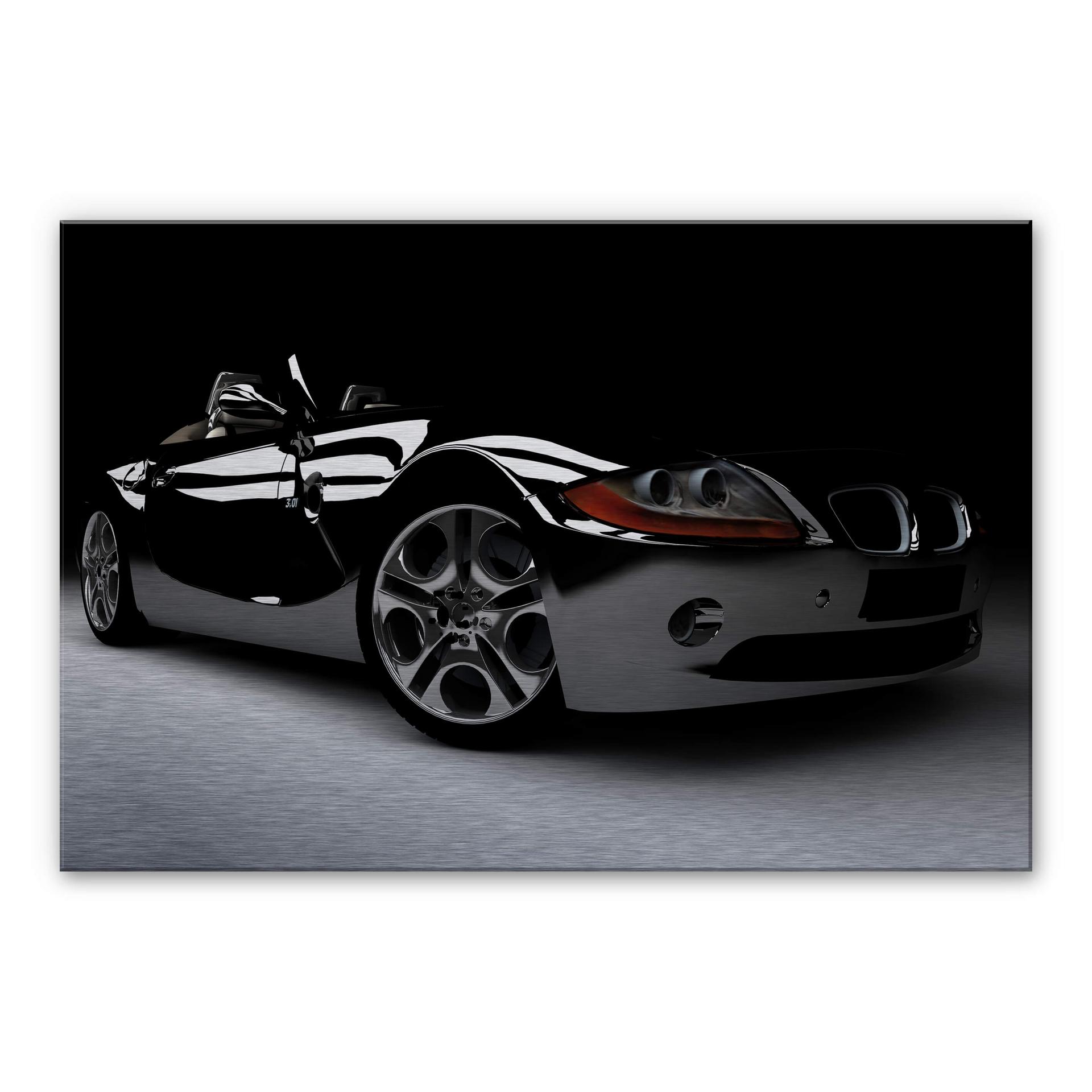 Tableau en alu-Dibond Black Car