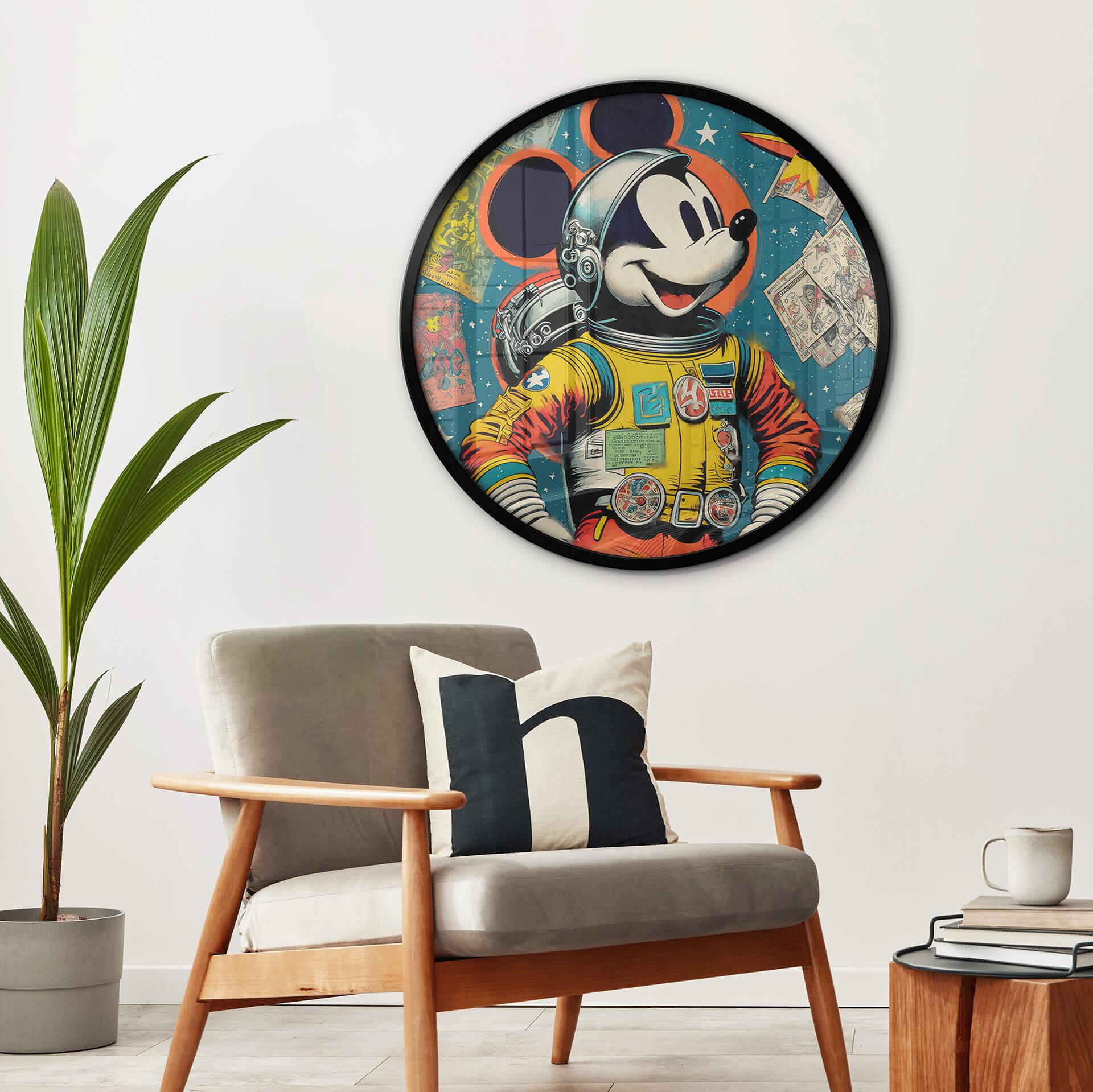 Ronde Poster Treechild - Mickey als Astronaut