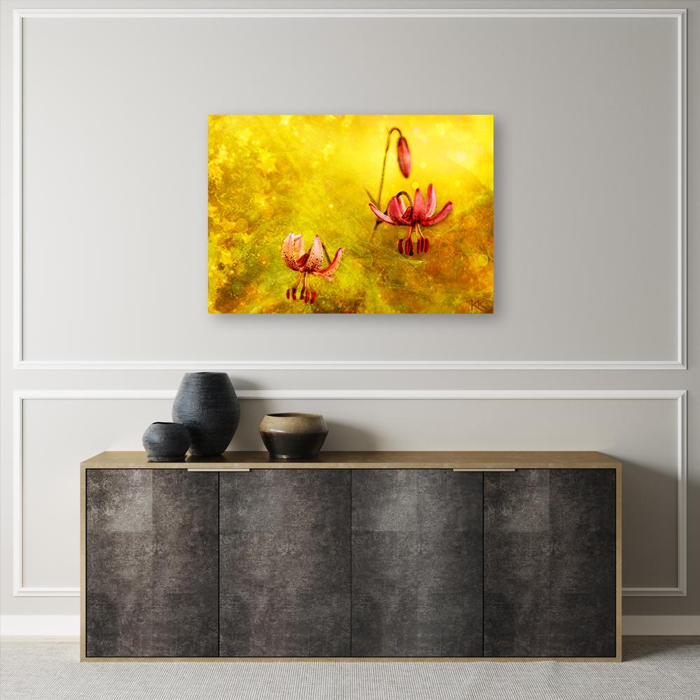 Canvasbillede, Tulipanblomster natur gul