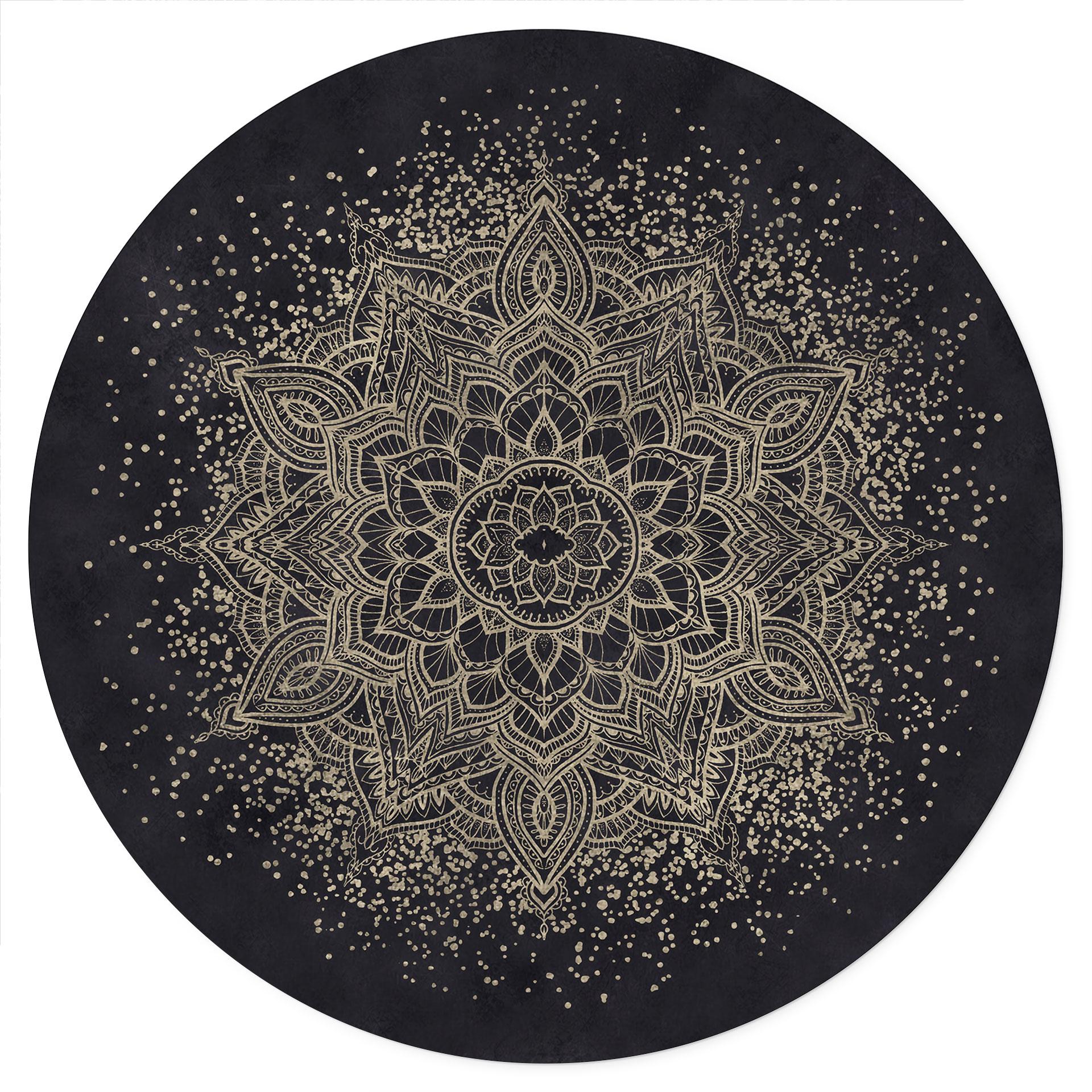 Elegante Adesivo murale in nero e oro - Bloomery Decor - Rotondo