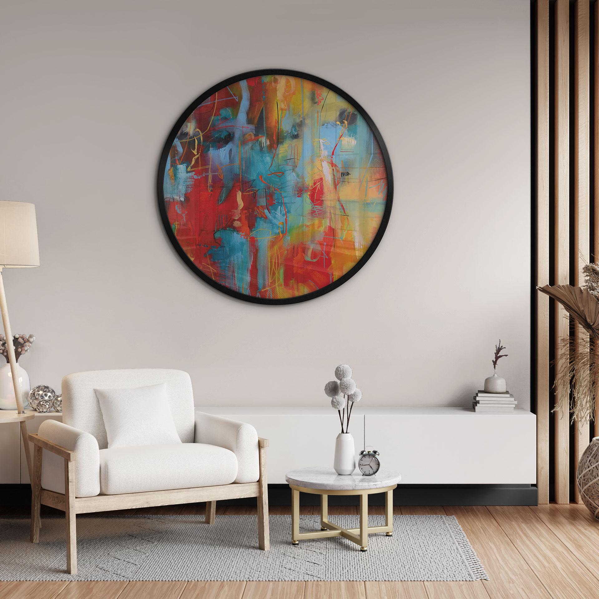 Plakat Farverigt kaos - Fedrau - Rund