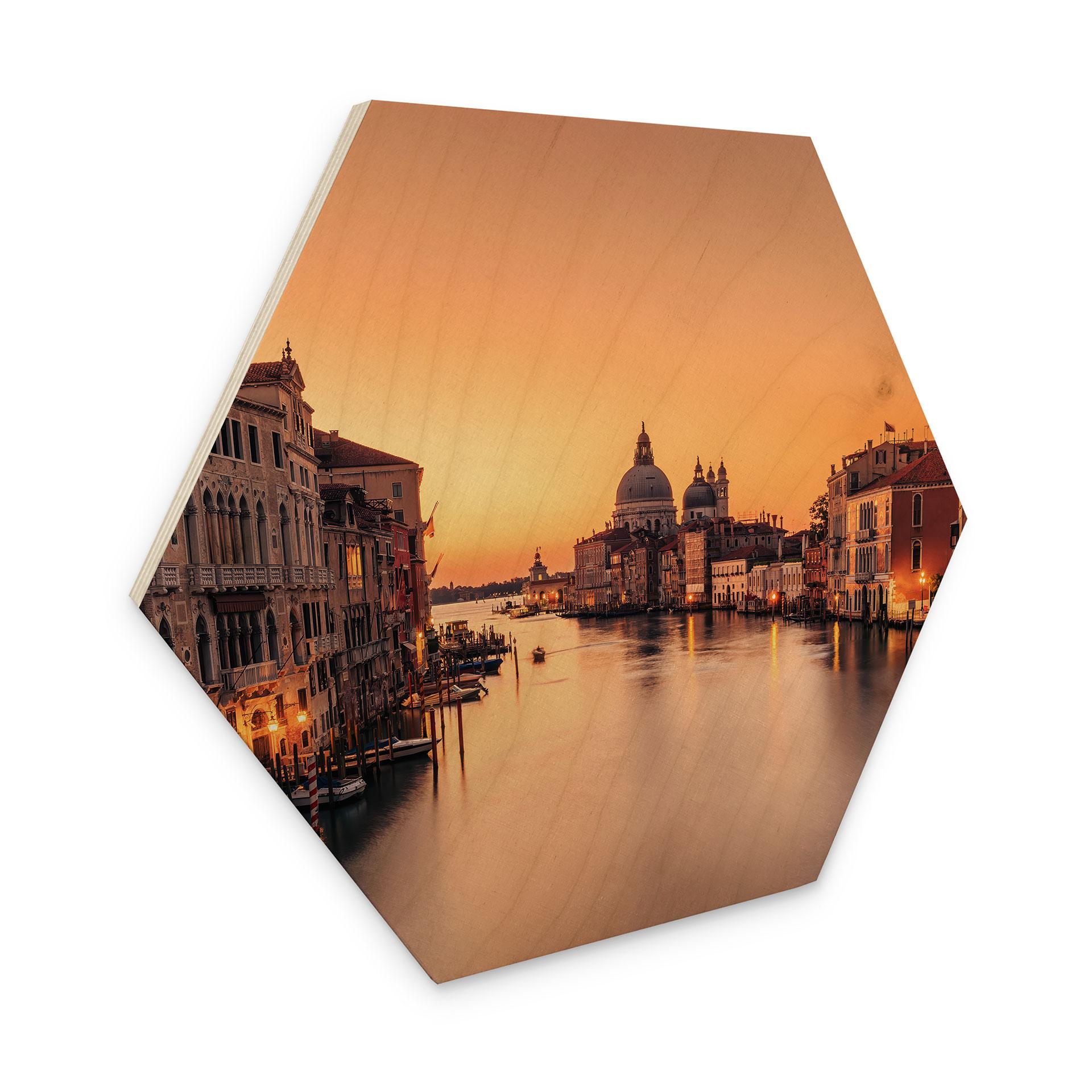 Sekskantet træ Solnedgang i Venedig - Zhang