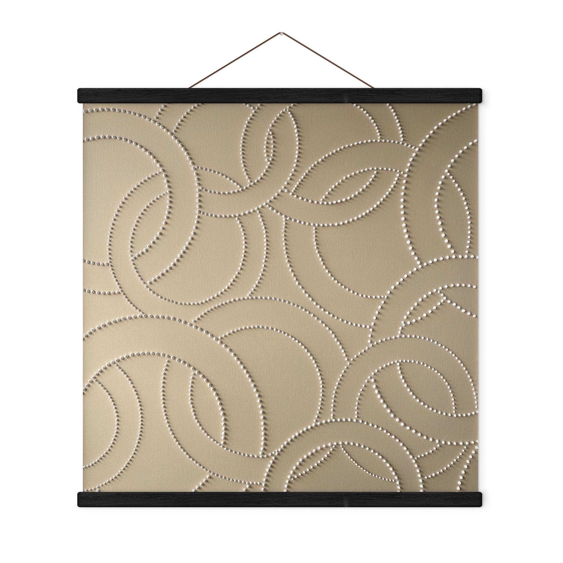 Tekstil plakat Abstrakte ringe beige - Grande - Firkantet