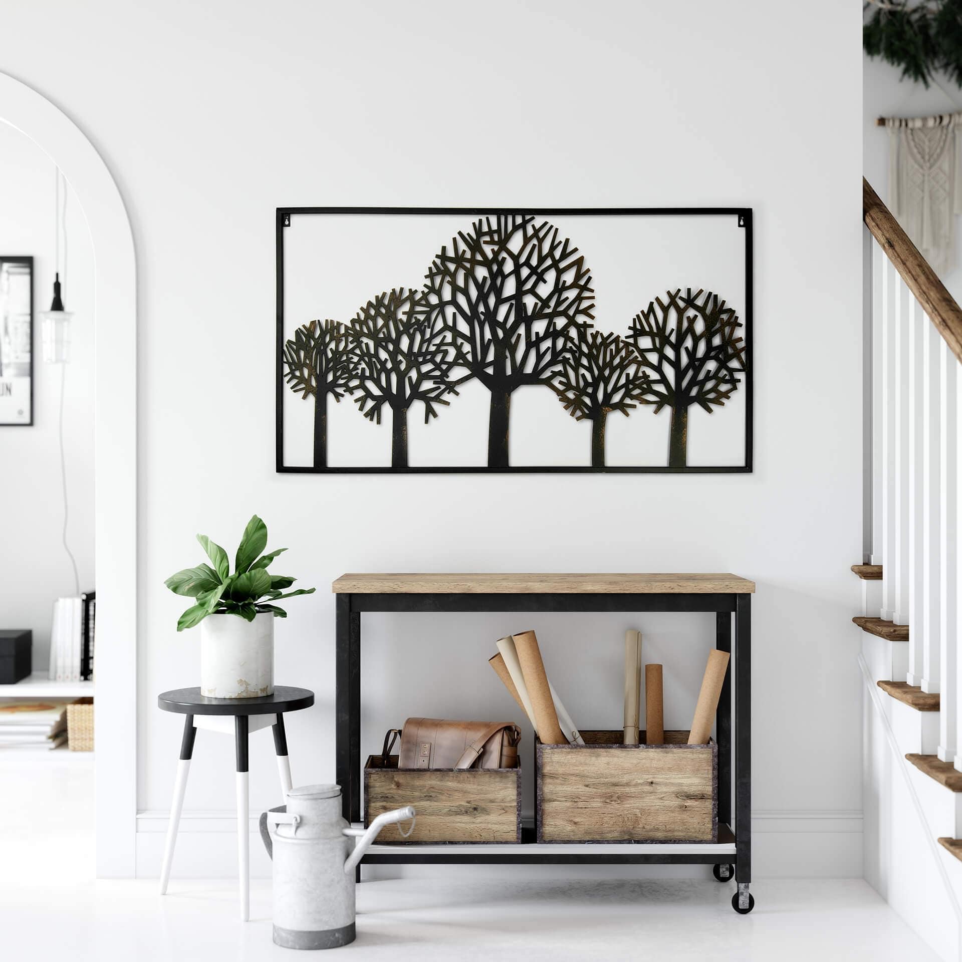 Quadro in metallo foresta 3D - 103x58cm