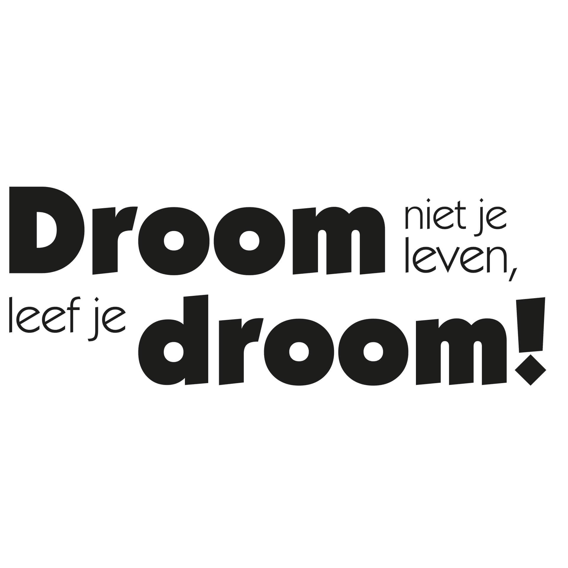 Wandtattoo Droom niet je leeven, leef je droom!