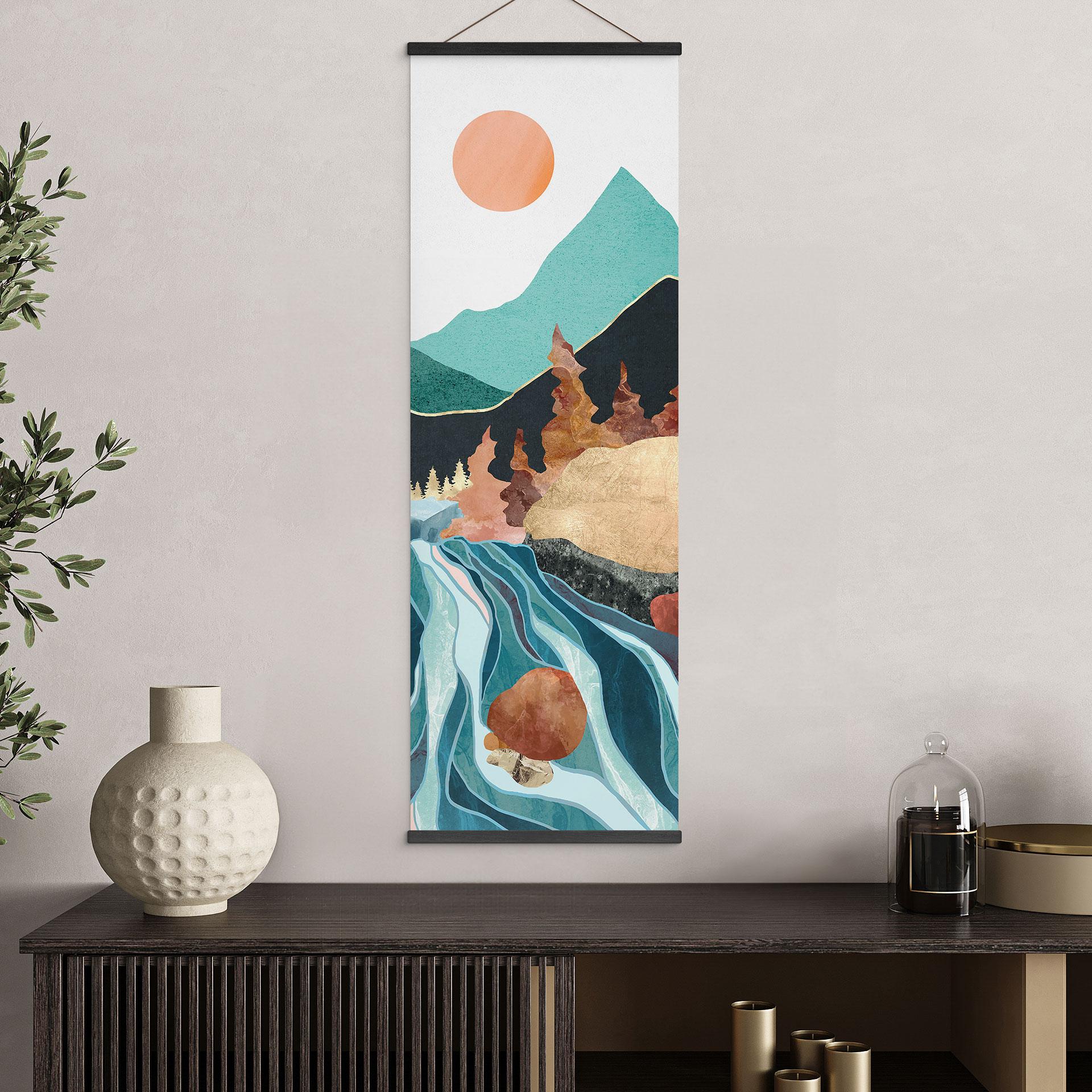 Tekstil plakat Mountain Land River - SpaceFrog Designs - Panorama