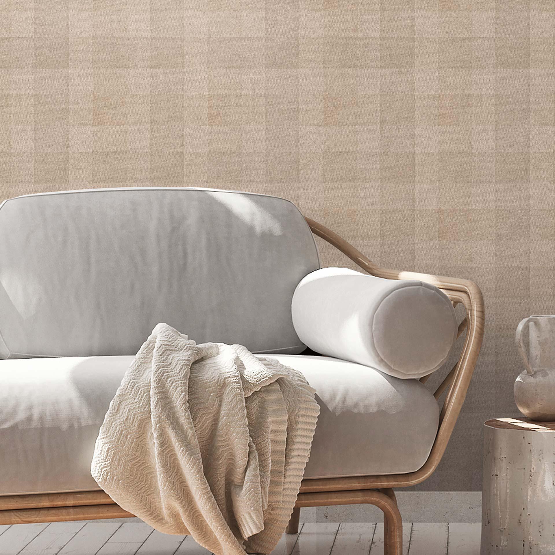 plaid tapet non-woven tapet - landhus tapet fra brun beige PVC-fri A.S. Création 386641