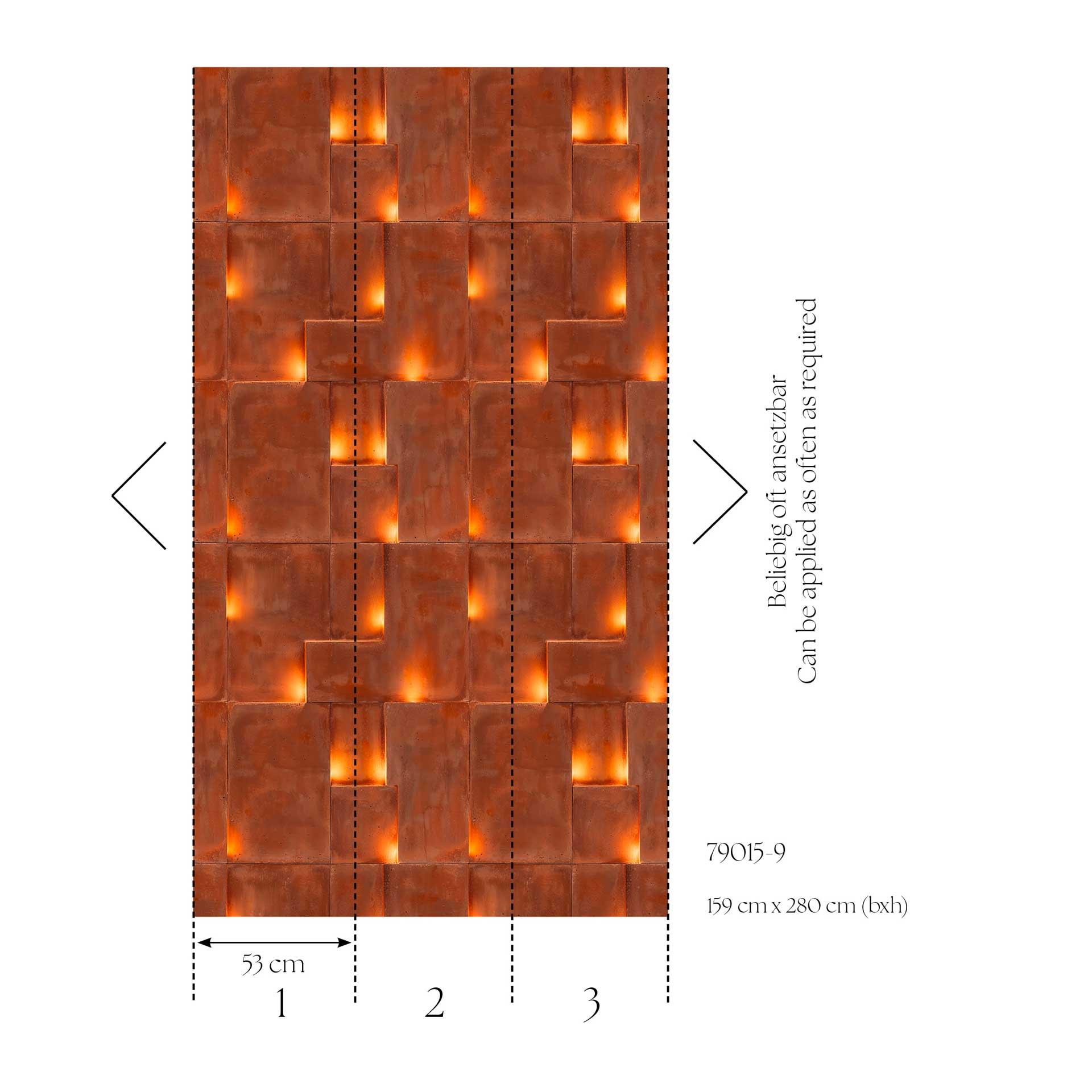 3D baksteen effect behang roestbruin - industrieel Vliesbehang - uittrekbaar