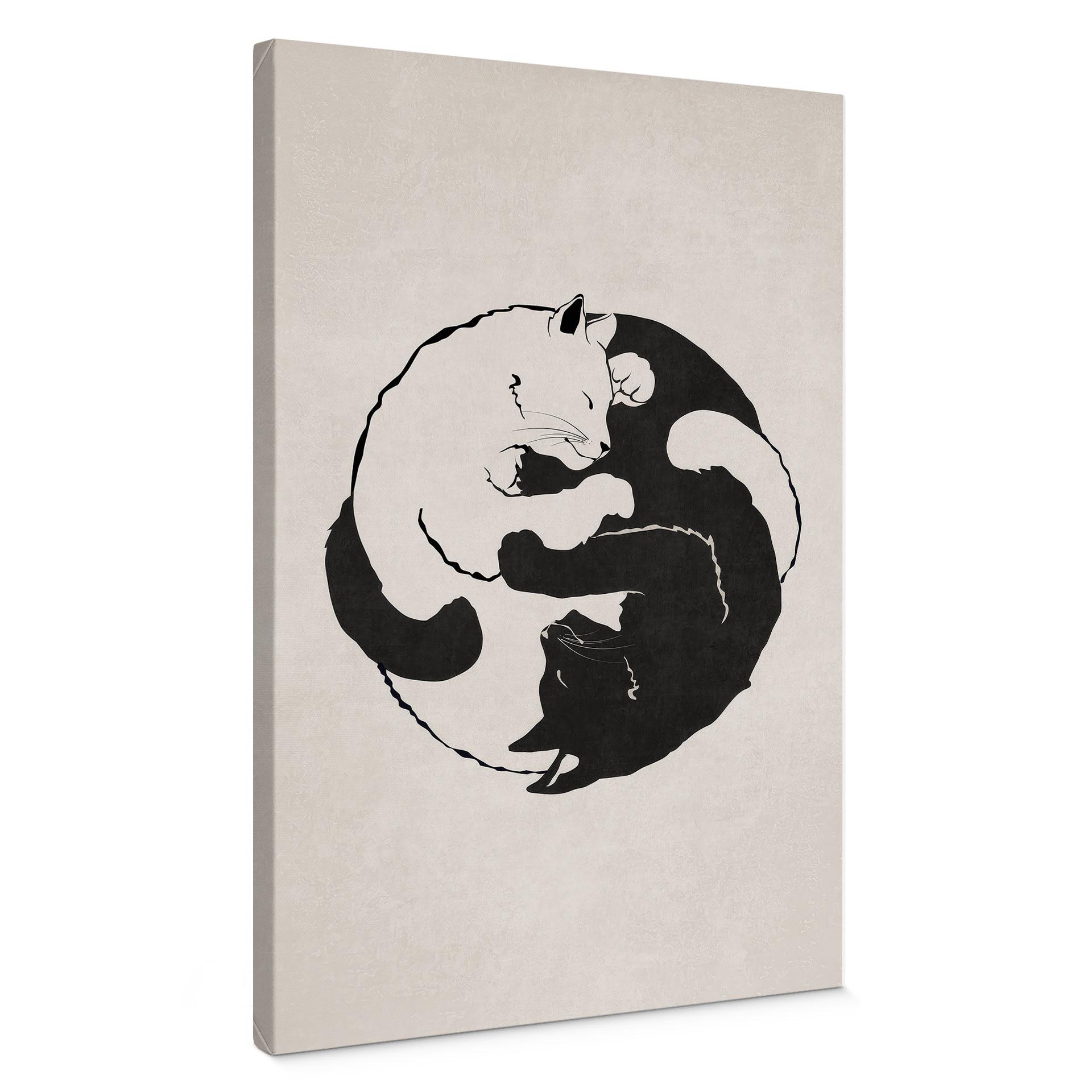 Lærredsprint - Katte Ying & Yang - Tunaboylu