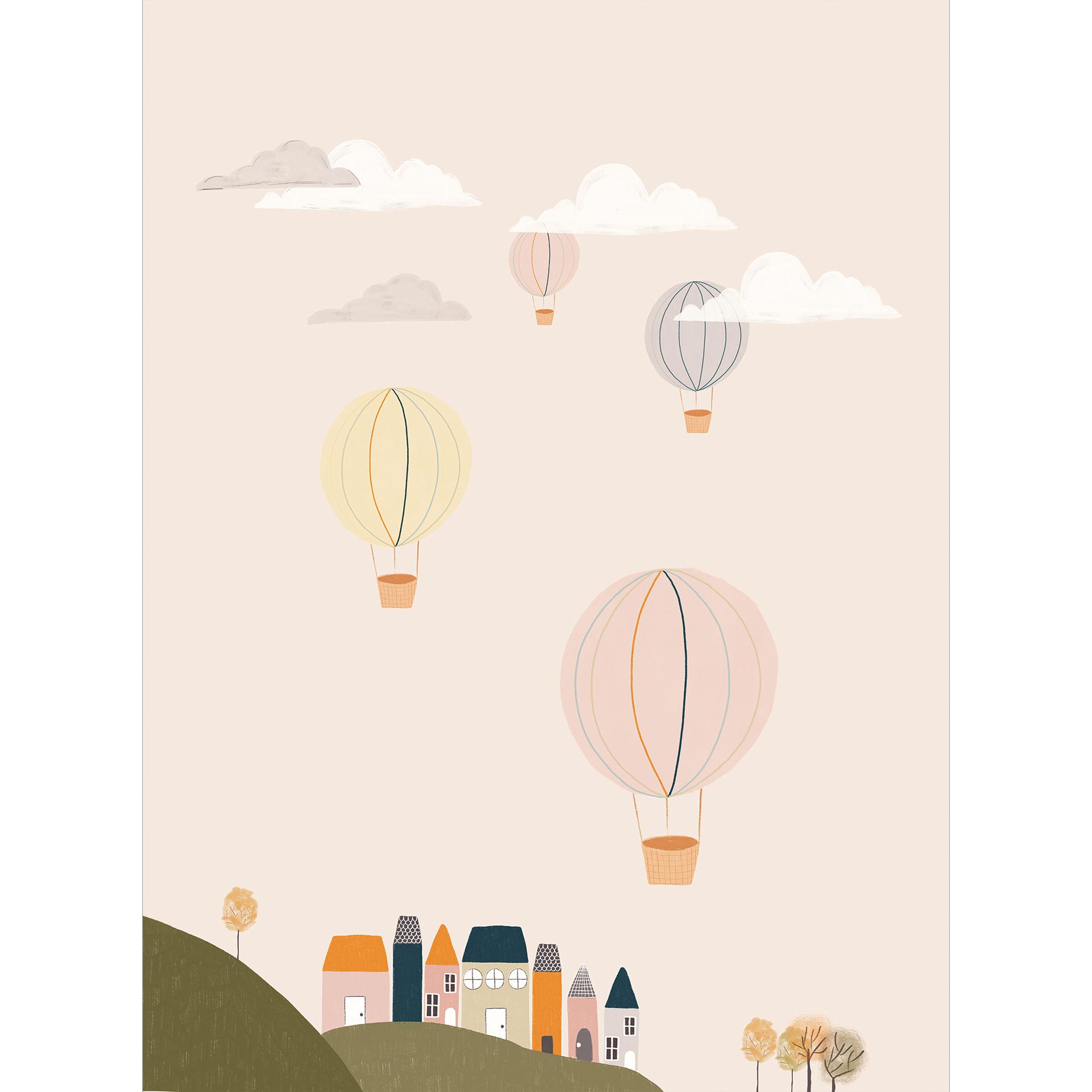 Fotobehang Kleurrijke heteluchtballonnen in de lucht - Menina Lisboa