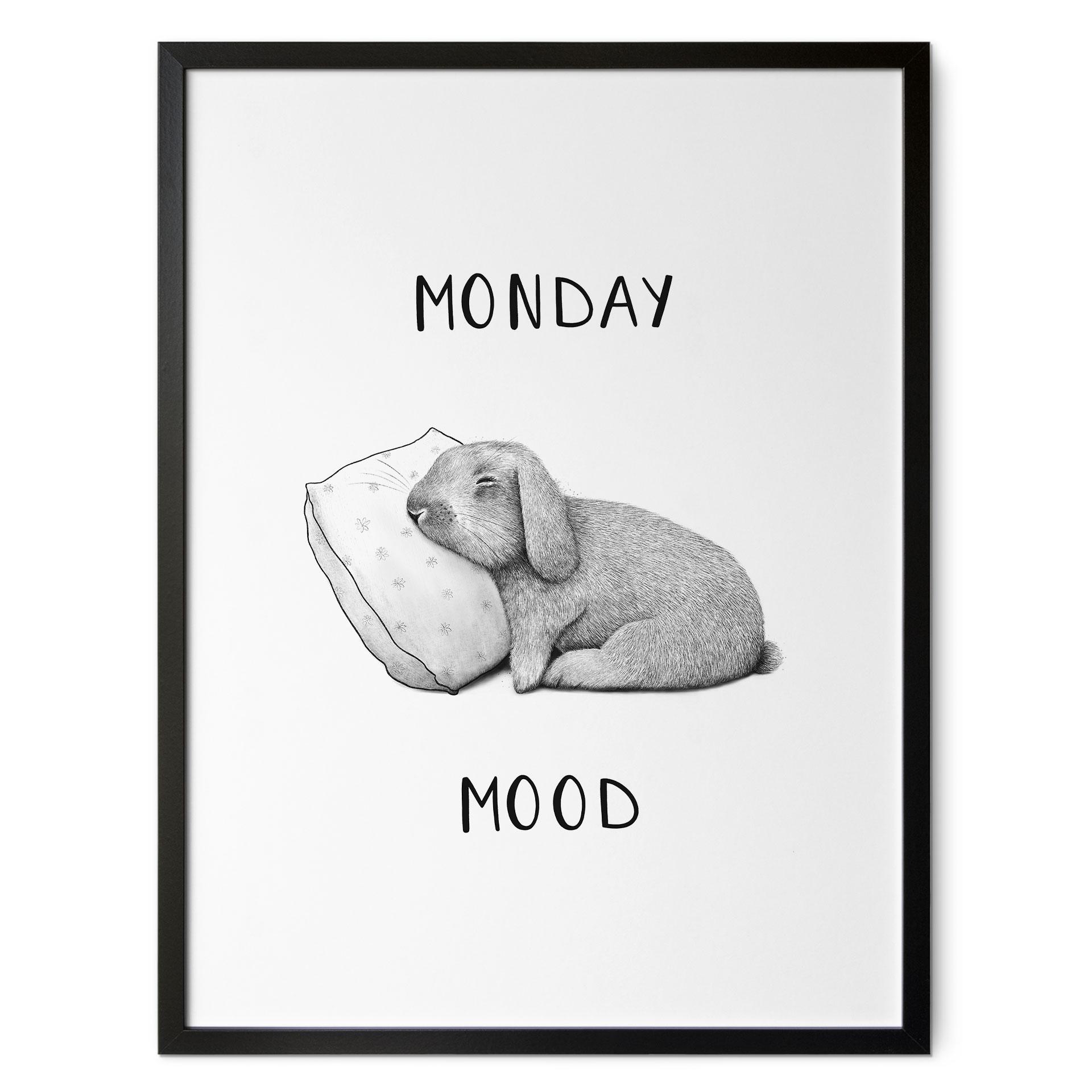 Poster Monday mood - Hare mandag morgen - Korenkova